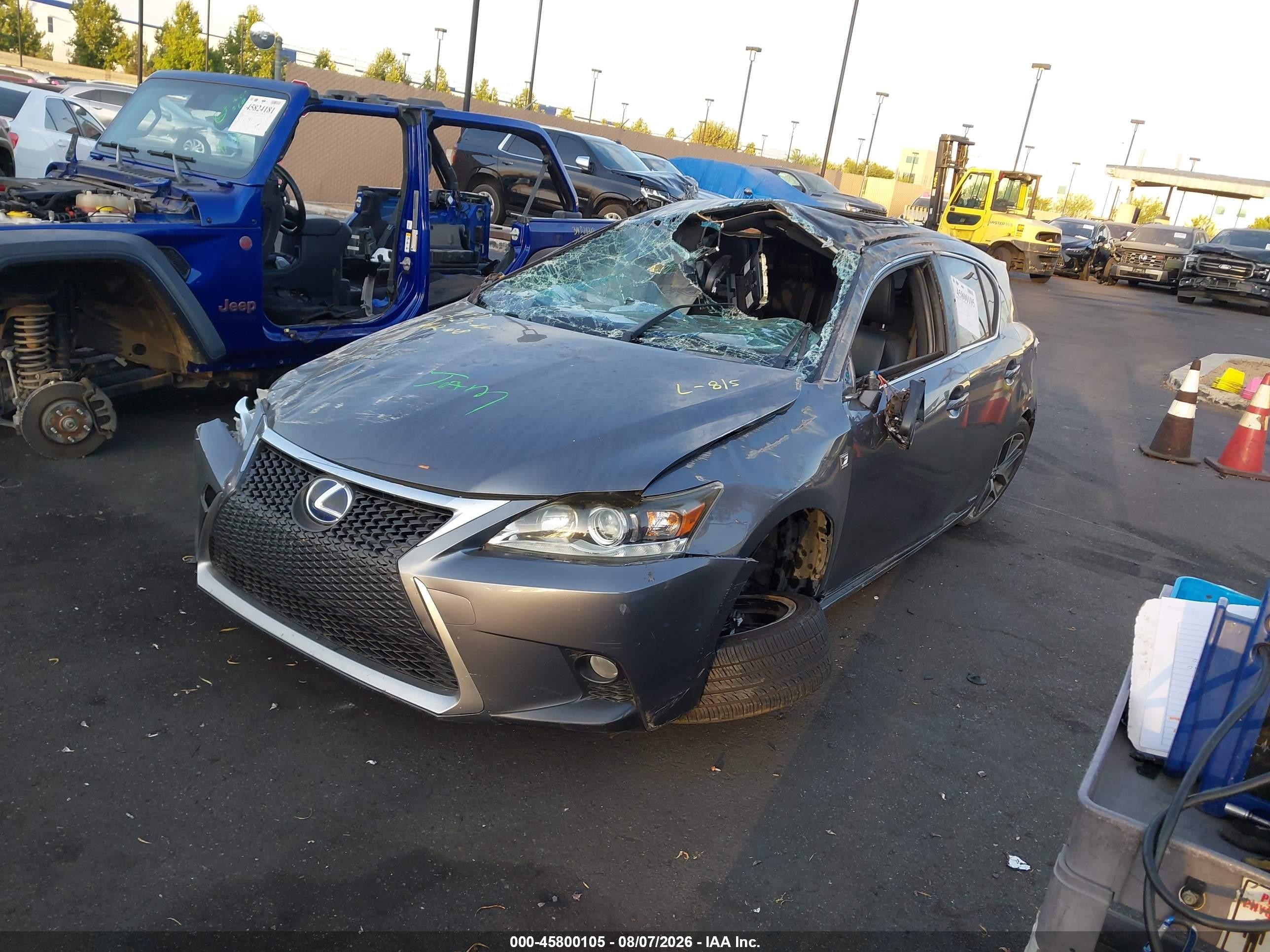 2014 Lexus Ct 200h Gray vin: JTHKD5BH5E2183564