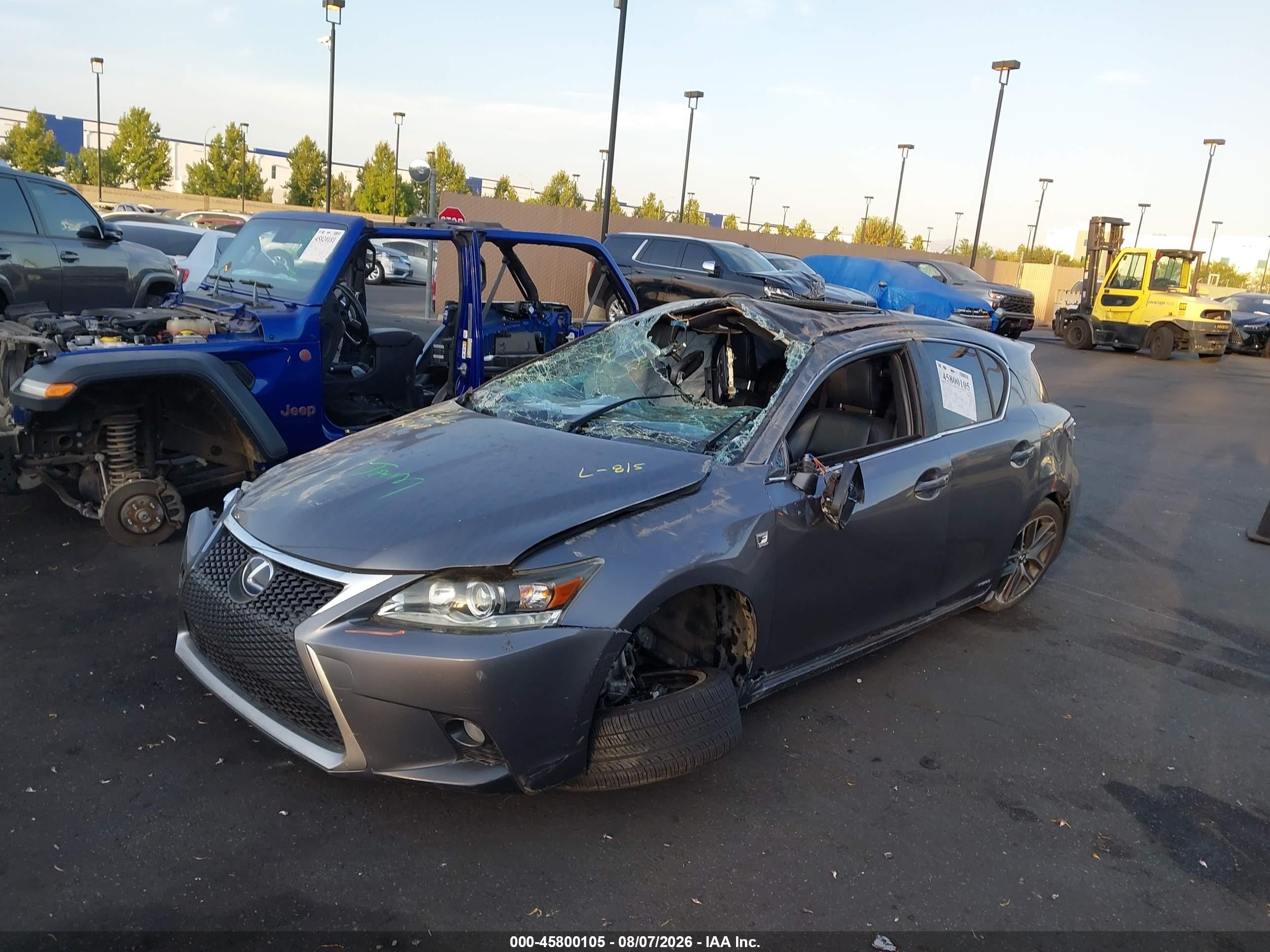 2014 Lexus Ct 200h Gray vin: JTHKD5BH5E2183564