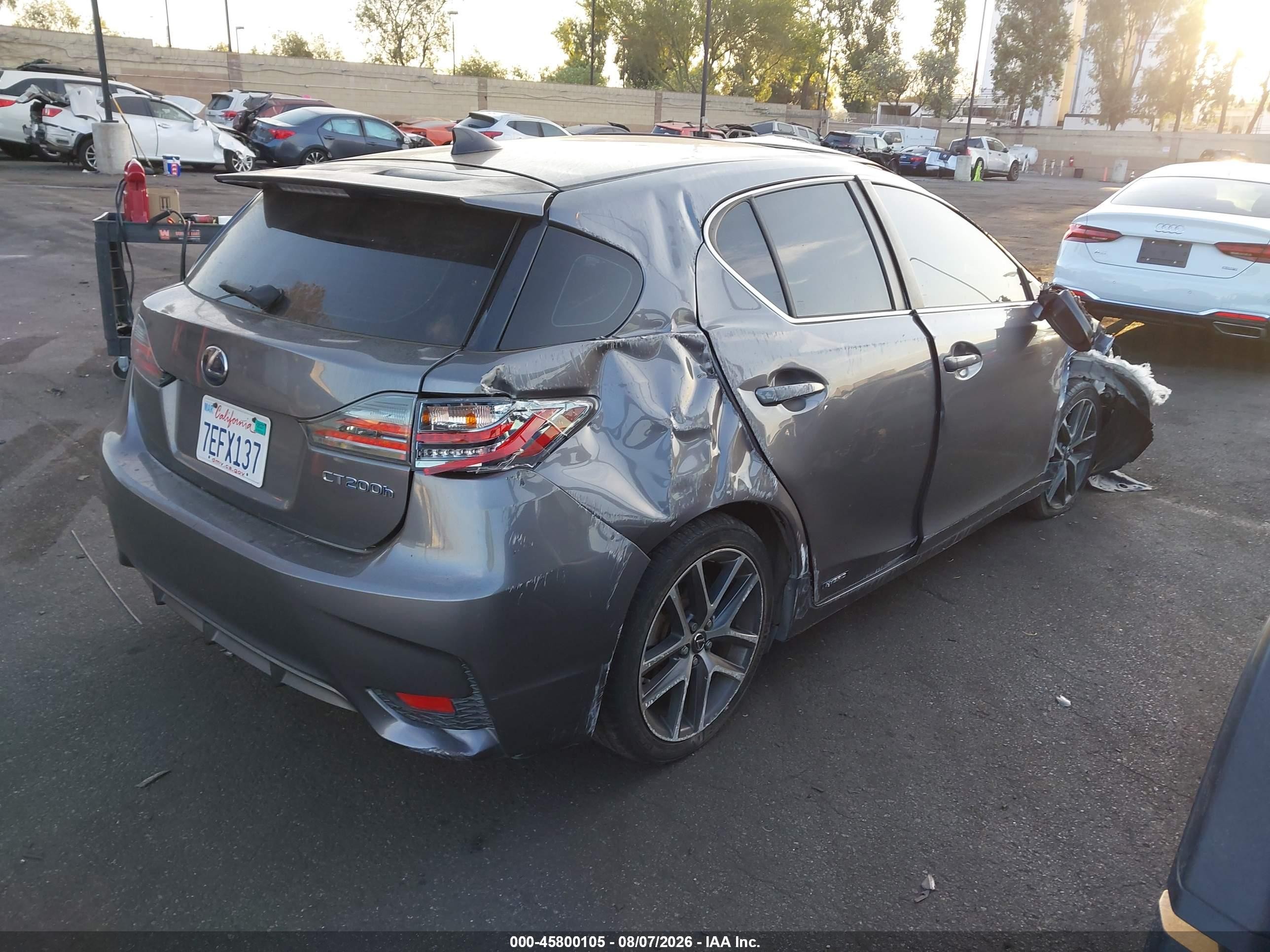 2014 Lexus Ct 200h Gray vin: JTHKD5BH5E2183564