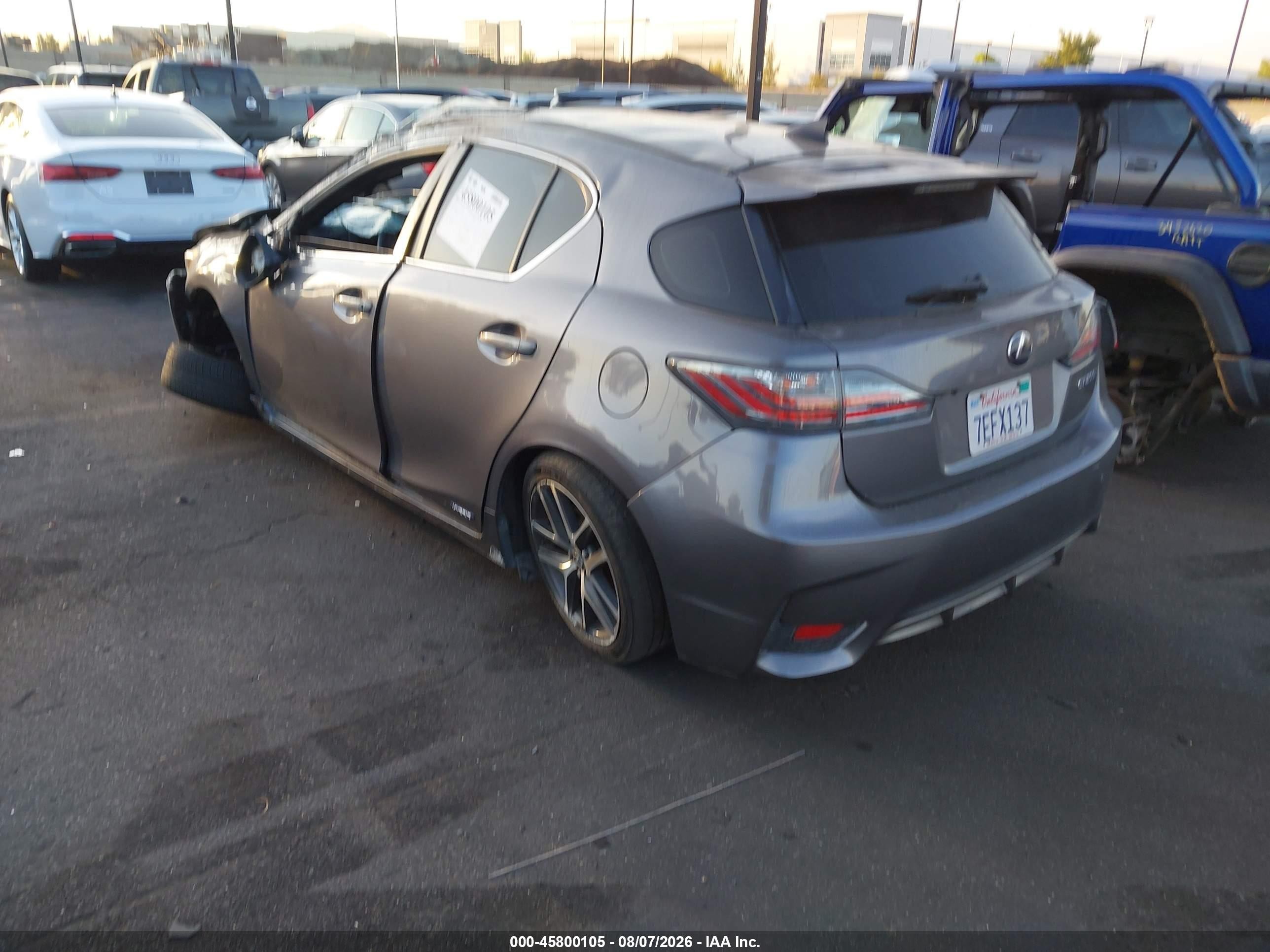 2014 Lexus Ct 200h Gray vin: JTHKD5BH5E2183564