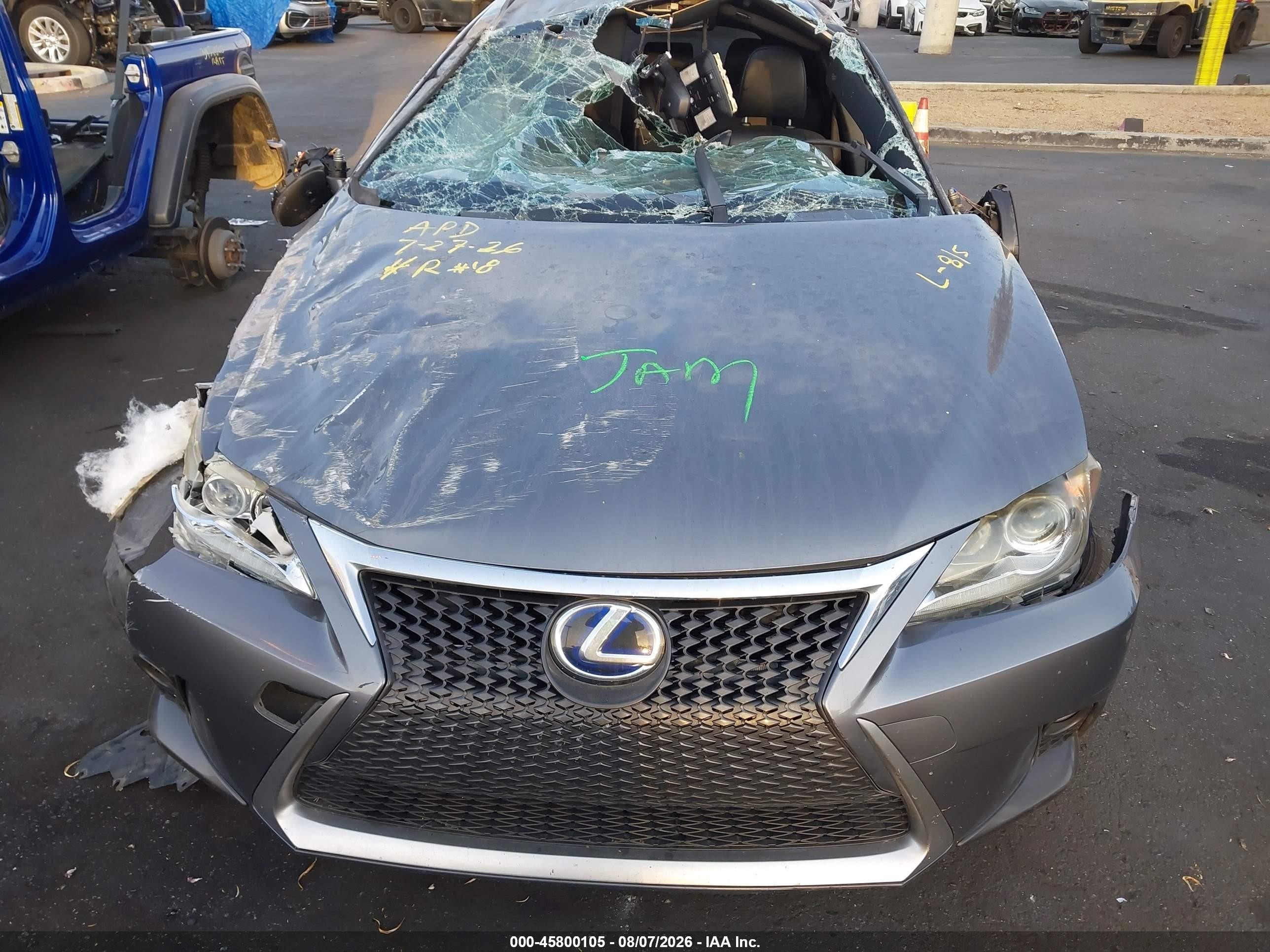 2014 Lexus Ct 200h Gray vin: JTHKD5BH5E2183564