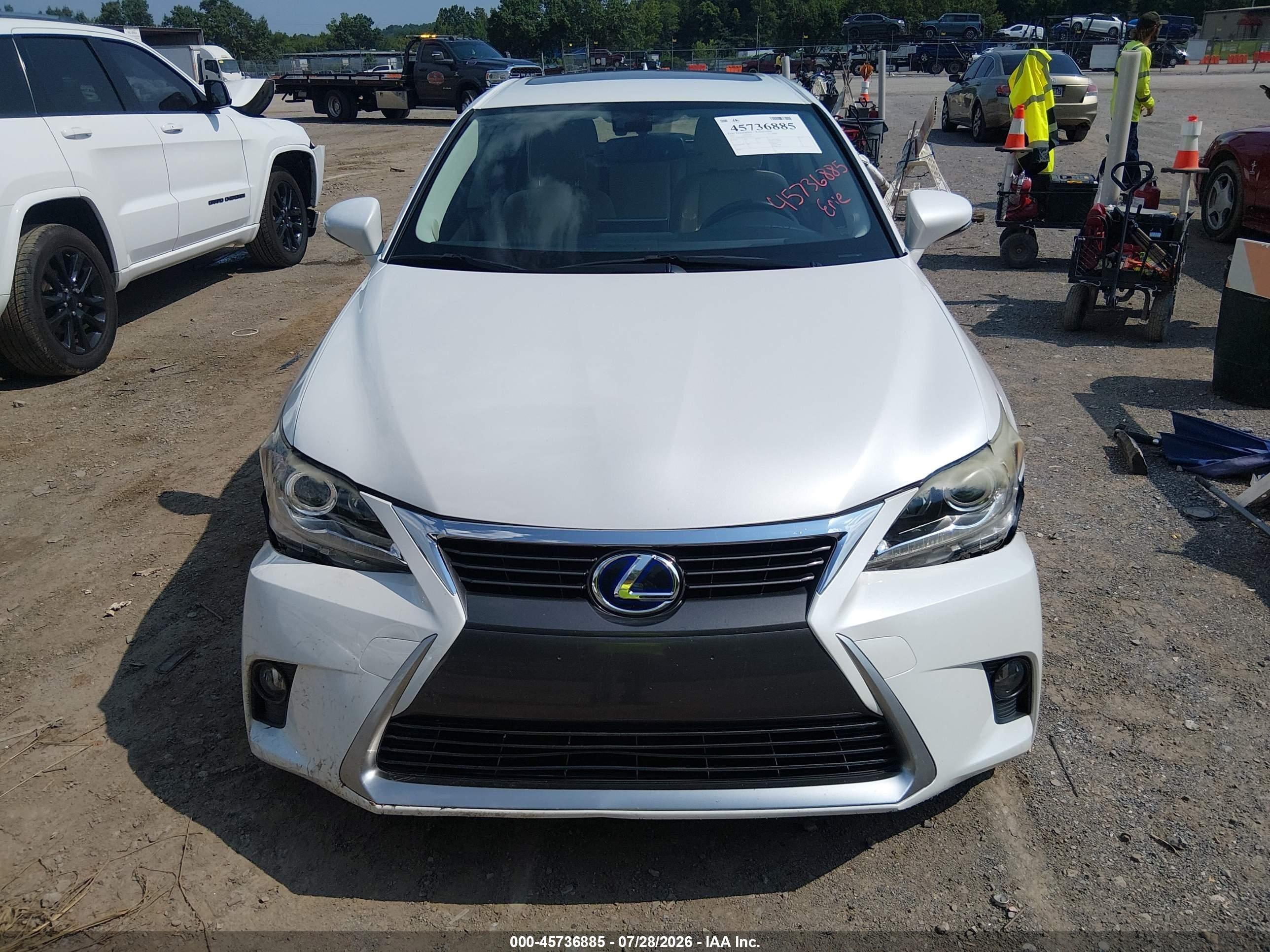 2015 Lexus Ct 200h   White vin: JTHKD5BH5F2218315