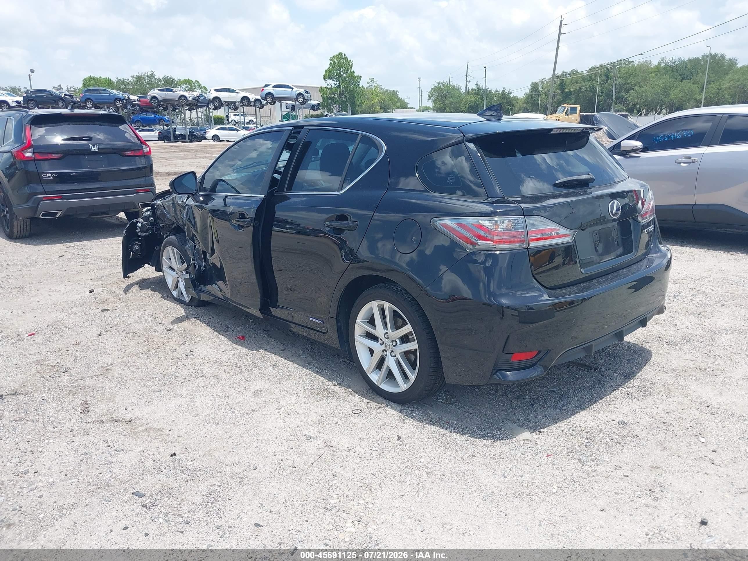 2015 Lexus Ct 200h   Black vin: JTHKD5BH5F2222431