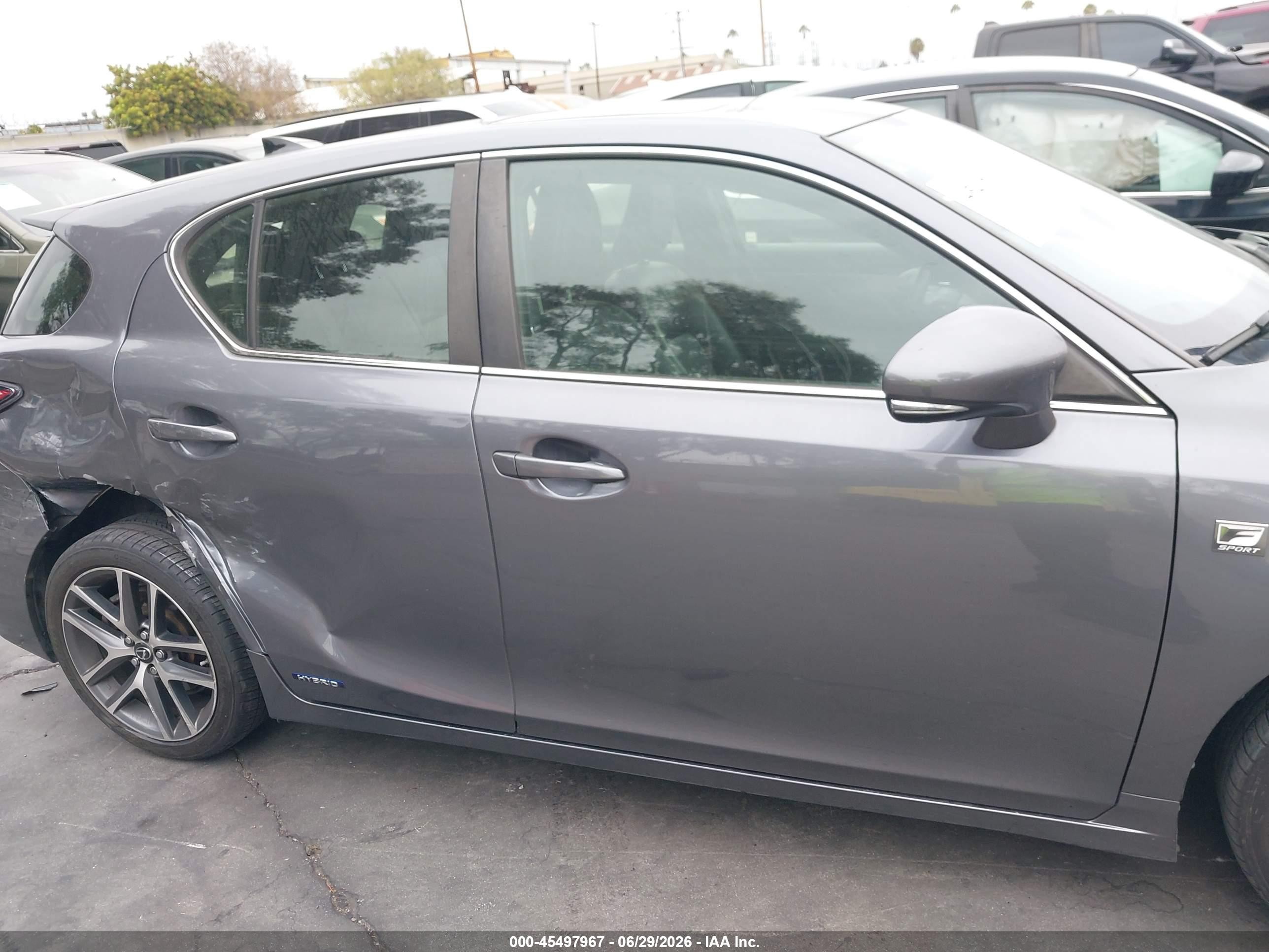 2015 Lexus Ct 200h   Gray vin: JTHKD5BH5F2224552