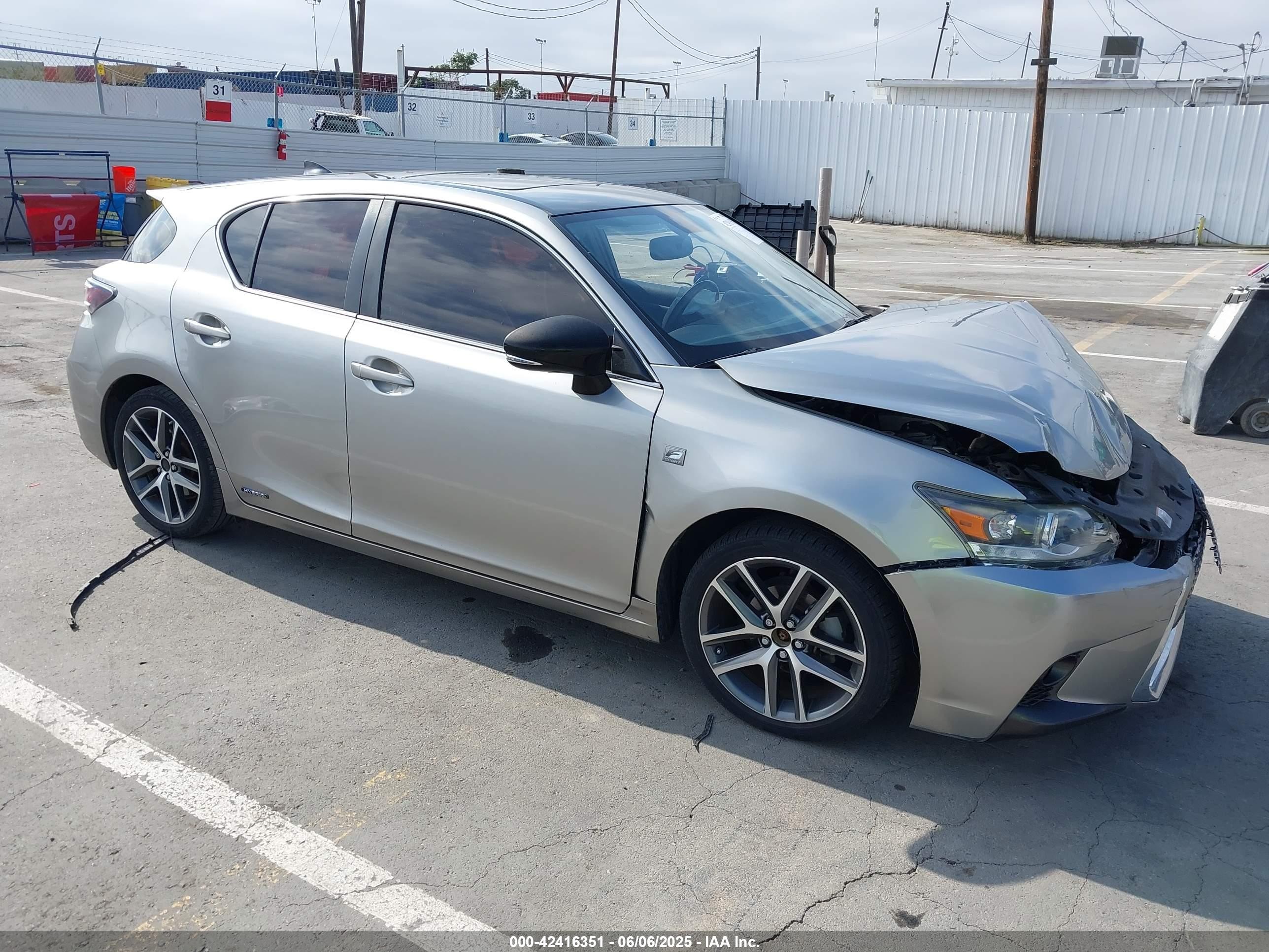 2017 Lexus Ct 200h   Gray vin: JTHKD5BH5H2285760