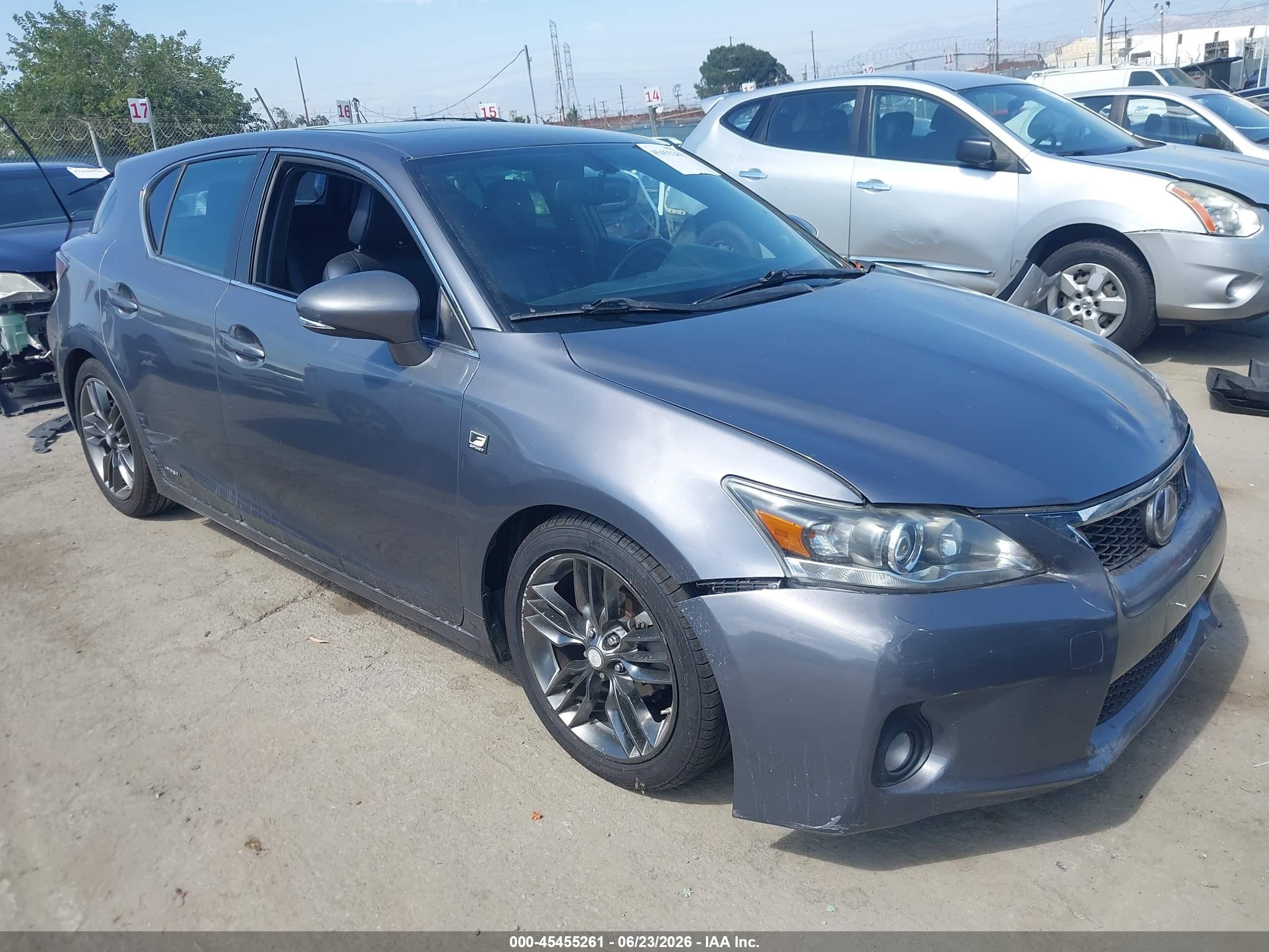 2012 Lexus Ct 200h Premium Gray vin: JTHKD5BH6C2049739