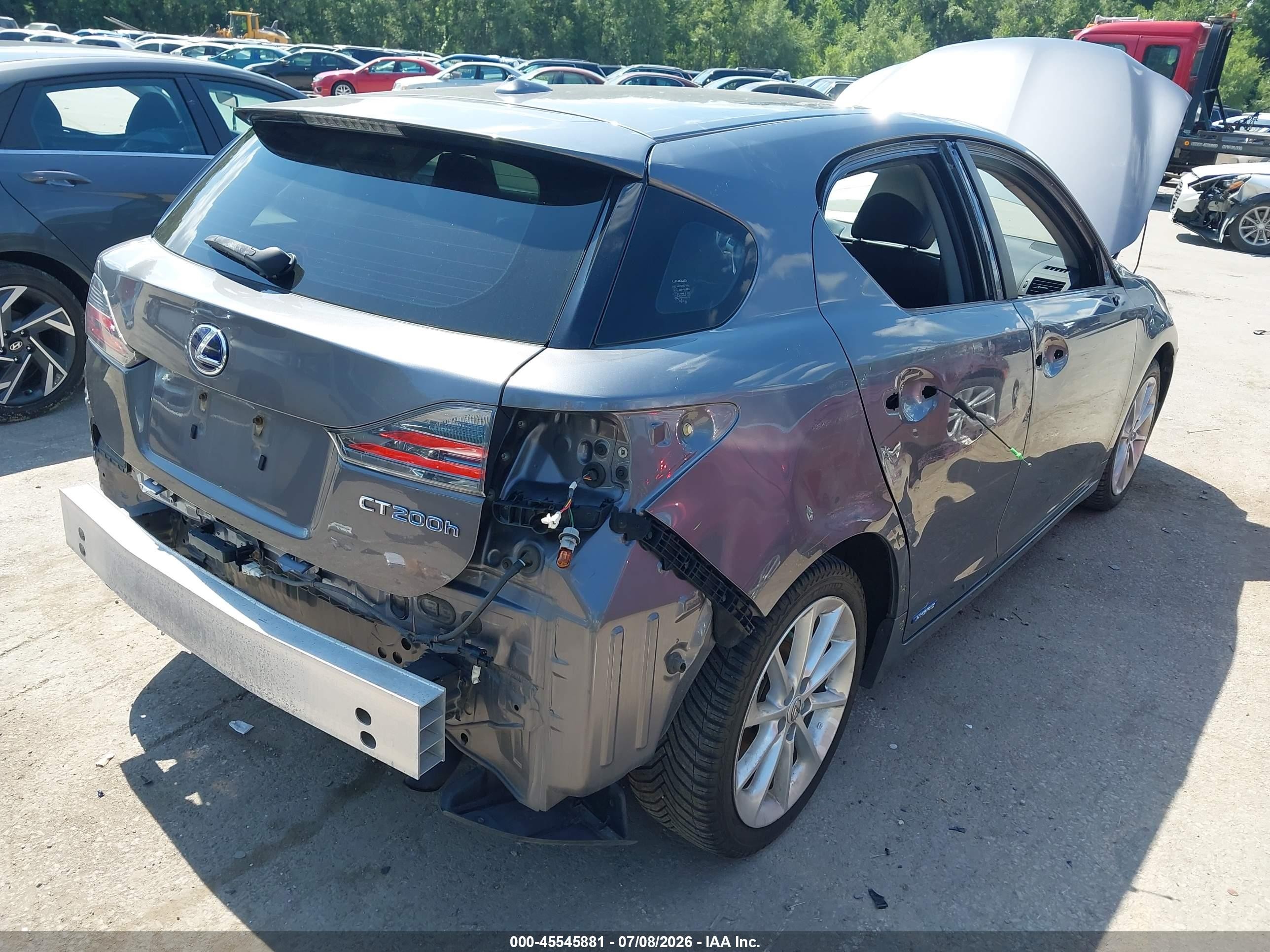 2012 Lexus Ct 200h Premium Gray vin: JTHKD5BH6C2087729