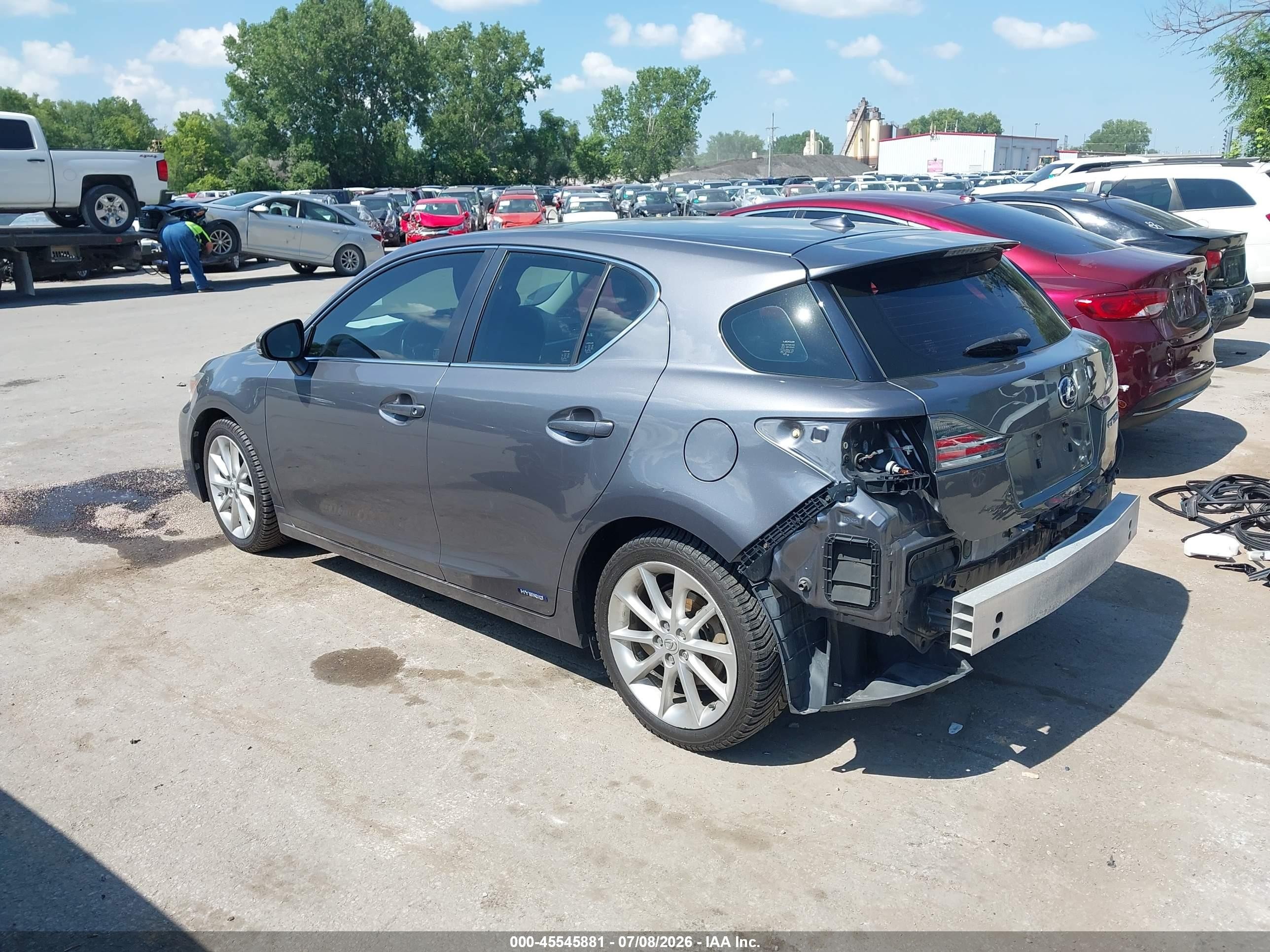 2012 Lexus Ct 200h Premium Gray vin: JTHKD5BH6C2087729