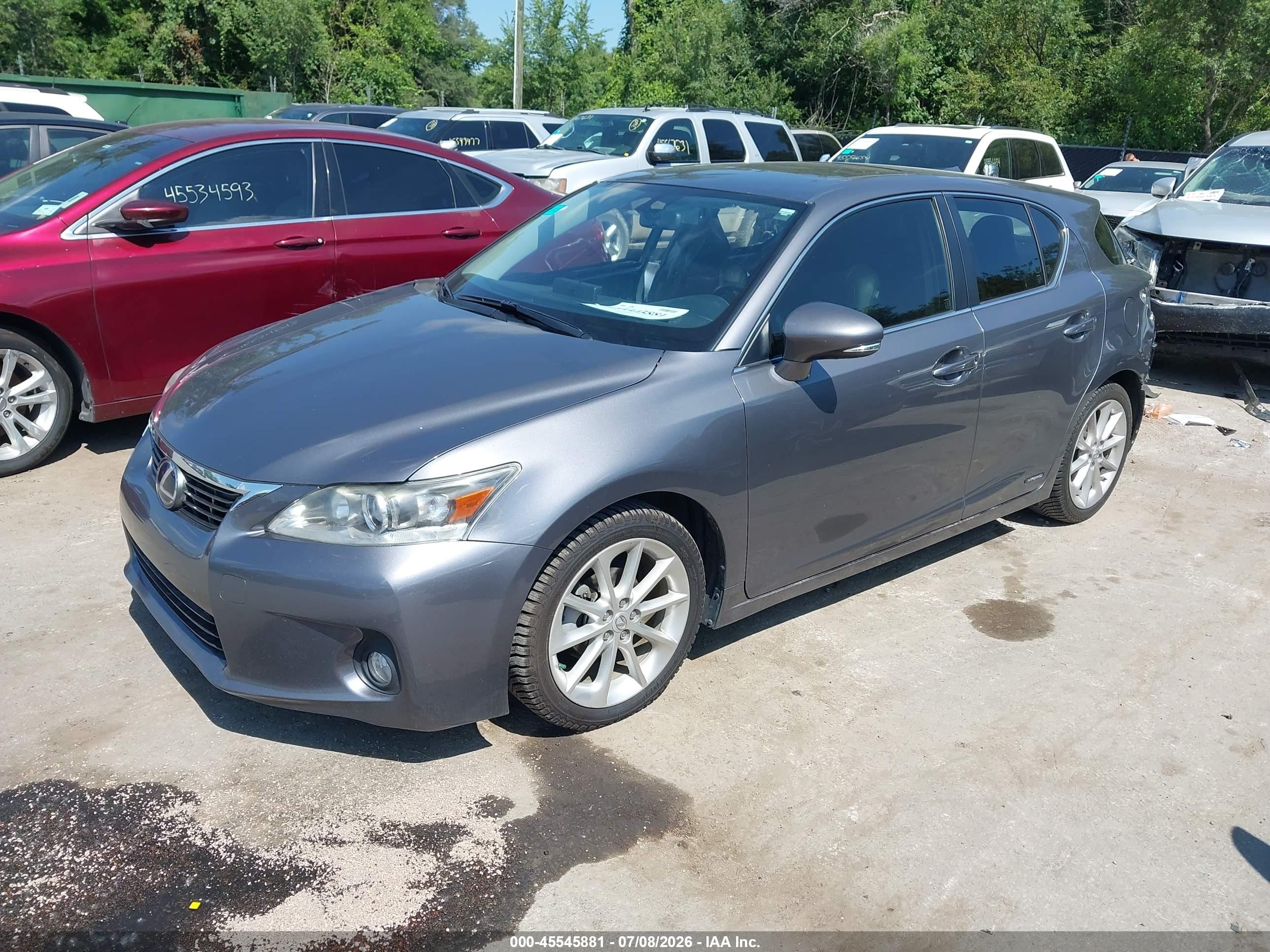 2012 Lexus Ct 200h Premium Gray vin: JTHKD5BH6C2087729
