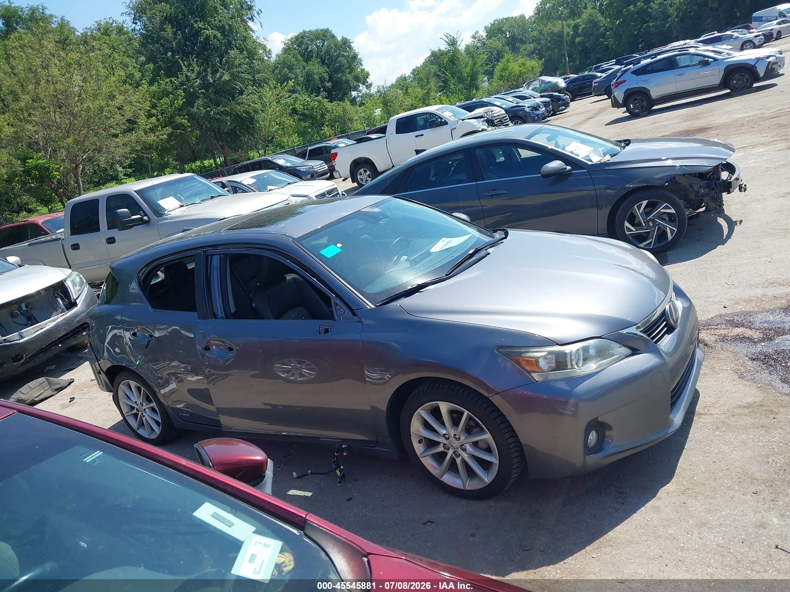 2012 Lexus Ct 200h Premium Gray vin: JTHKD5BH6C2087729