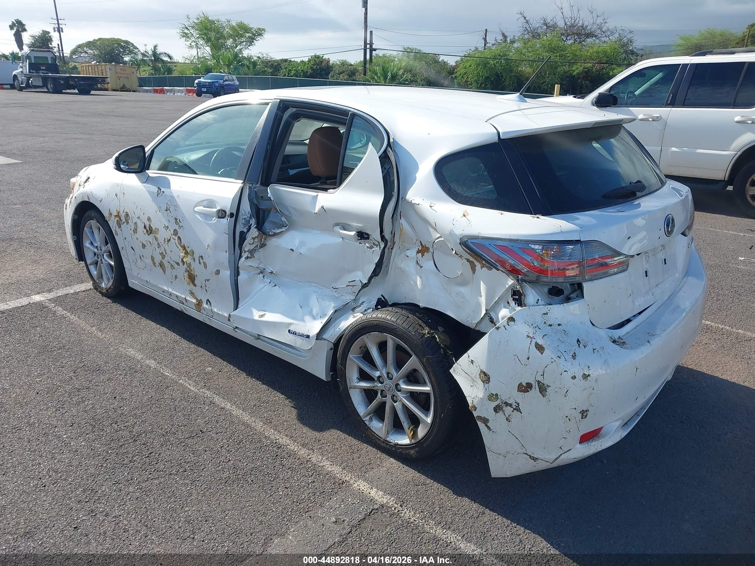 2012 Lexus Ct 200h Premium Белый vin: JTHKD5BH6C2103637