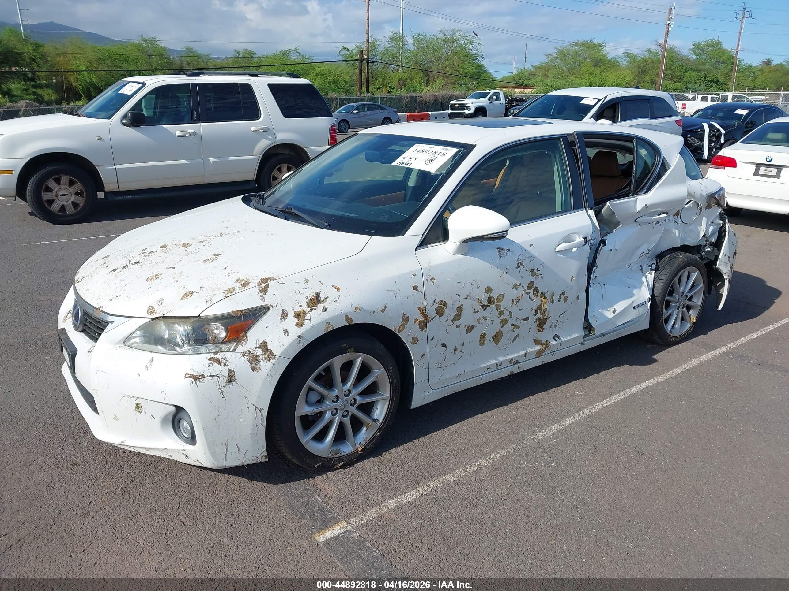 2012 Lexus Ct 200h Premium Белый vin: JTHKD5BH6C2103637