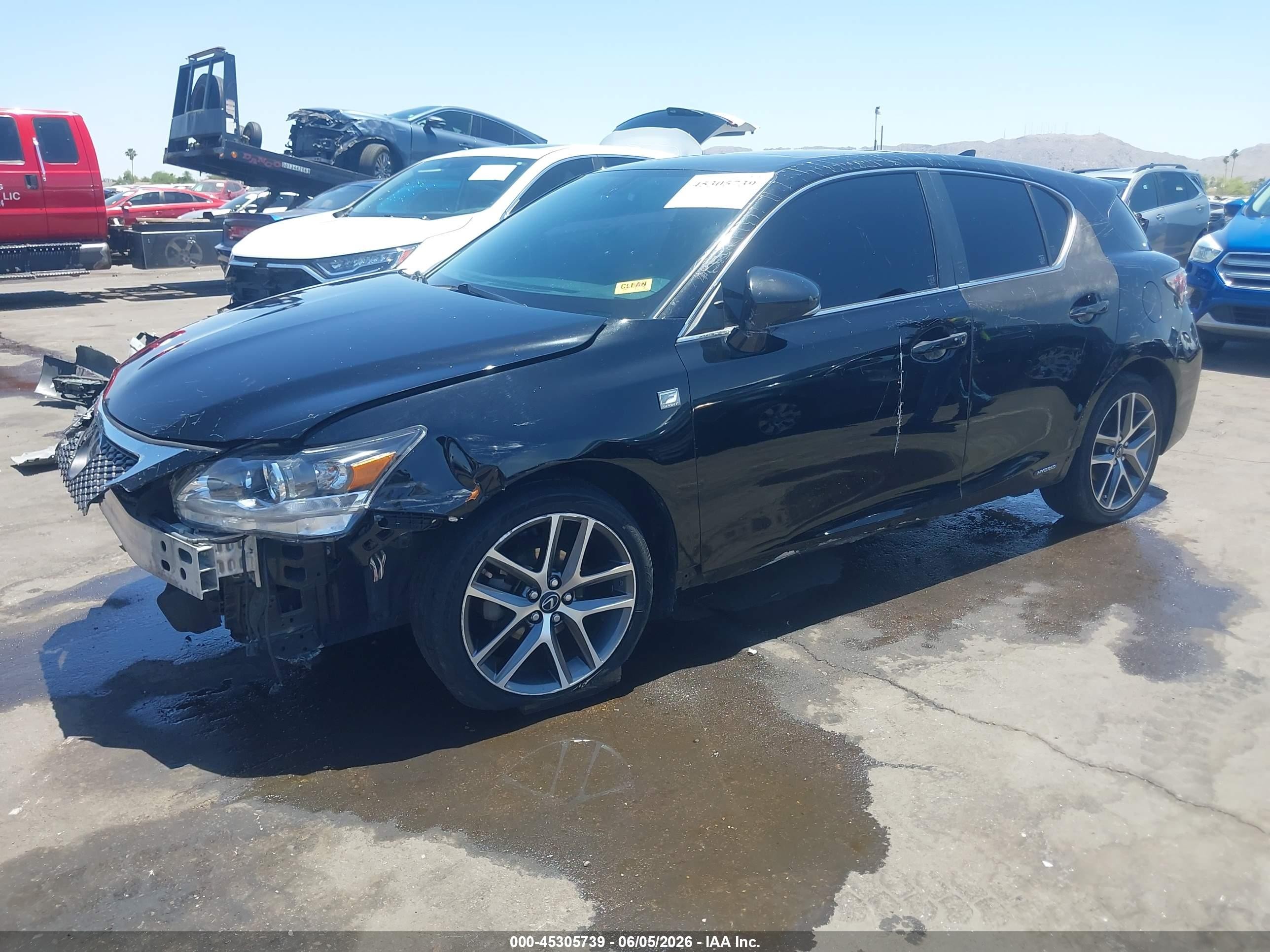 2015 Lexus Ct 200h   Black vin: JTHKD5BH6F2245152