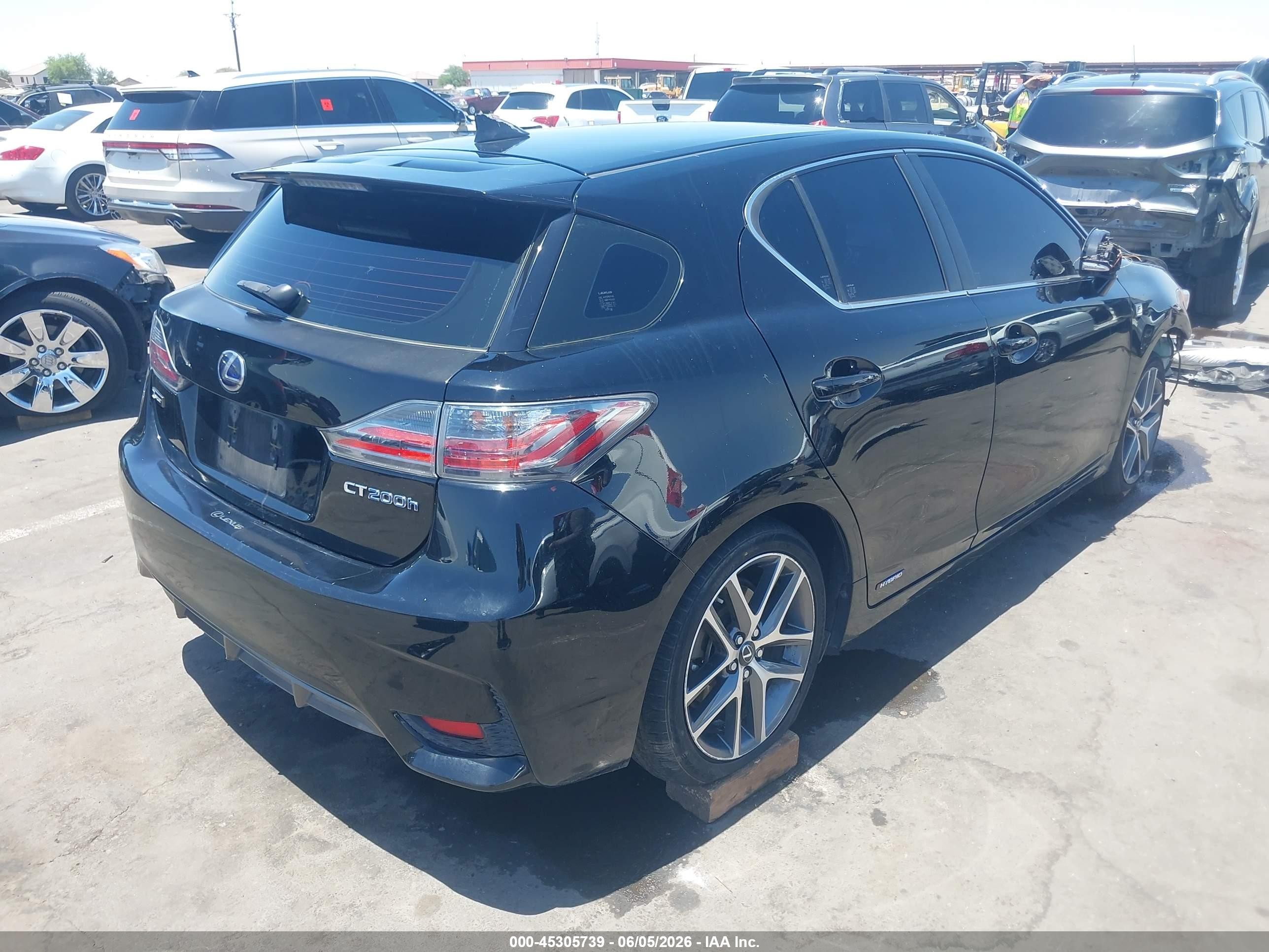 2015 Lexus Ct 200h   Black vin: JTHKD5BH6F2245152
