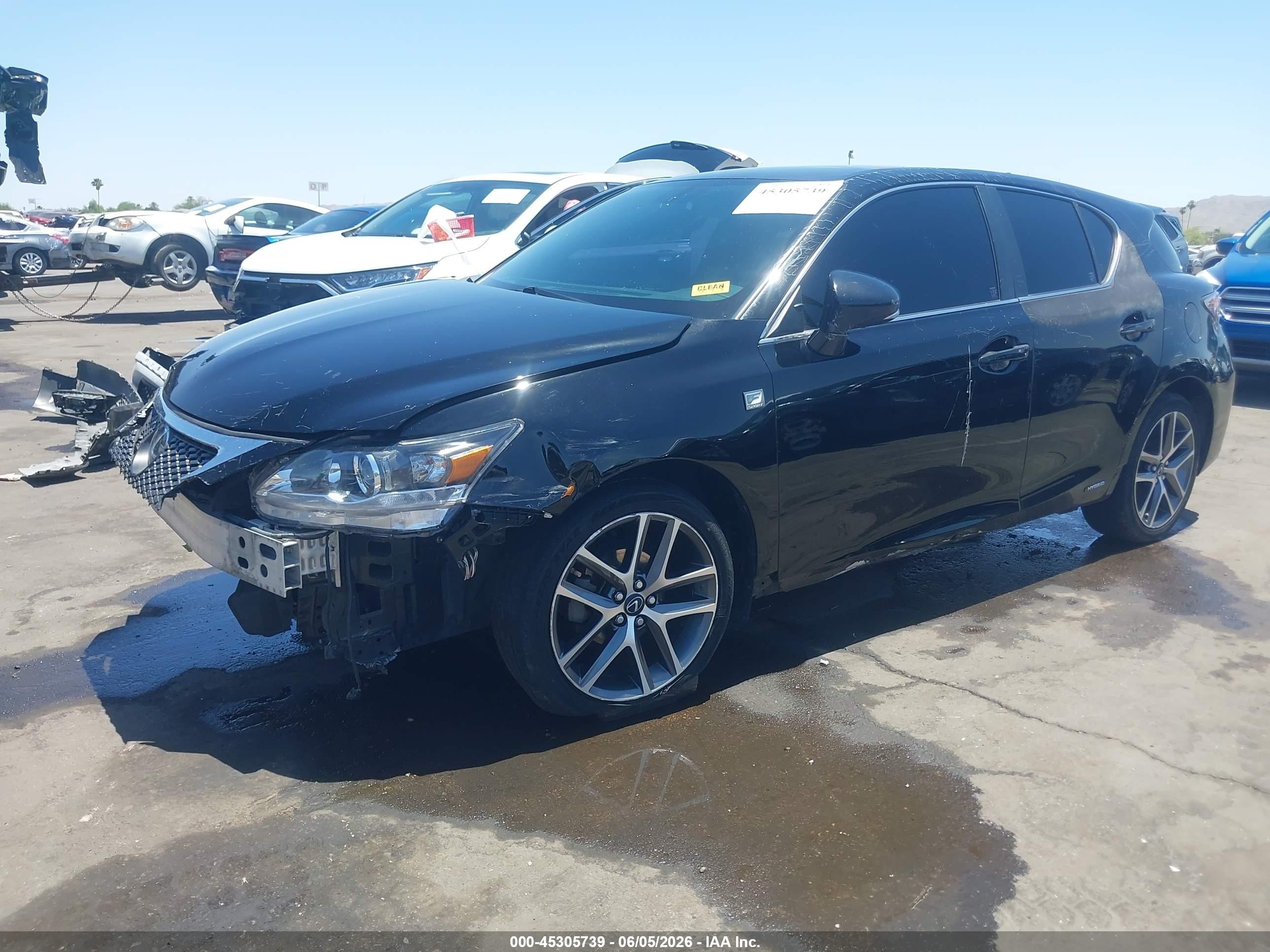 2015 Lexus Ct 200h   Black vin: JTHKD5BH6F2245152