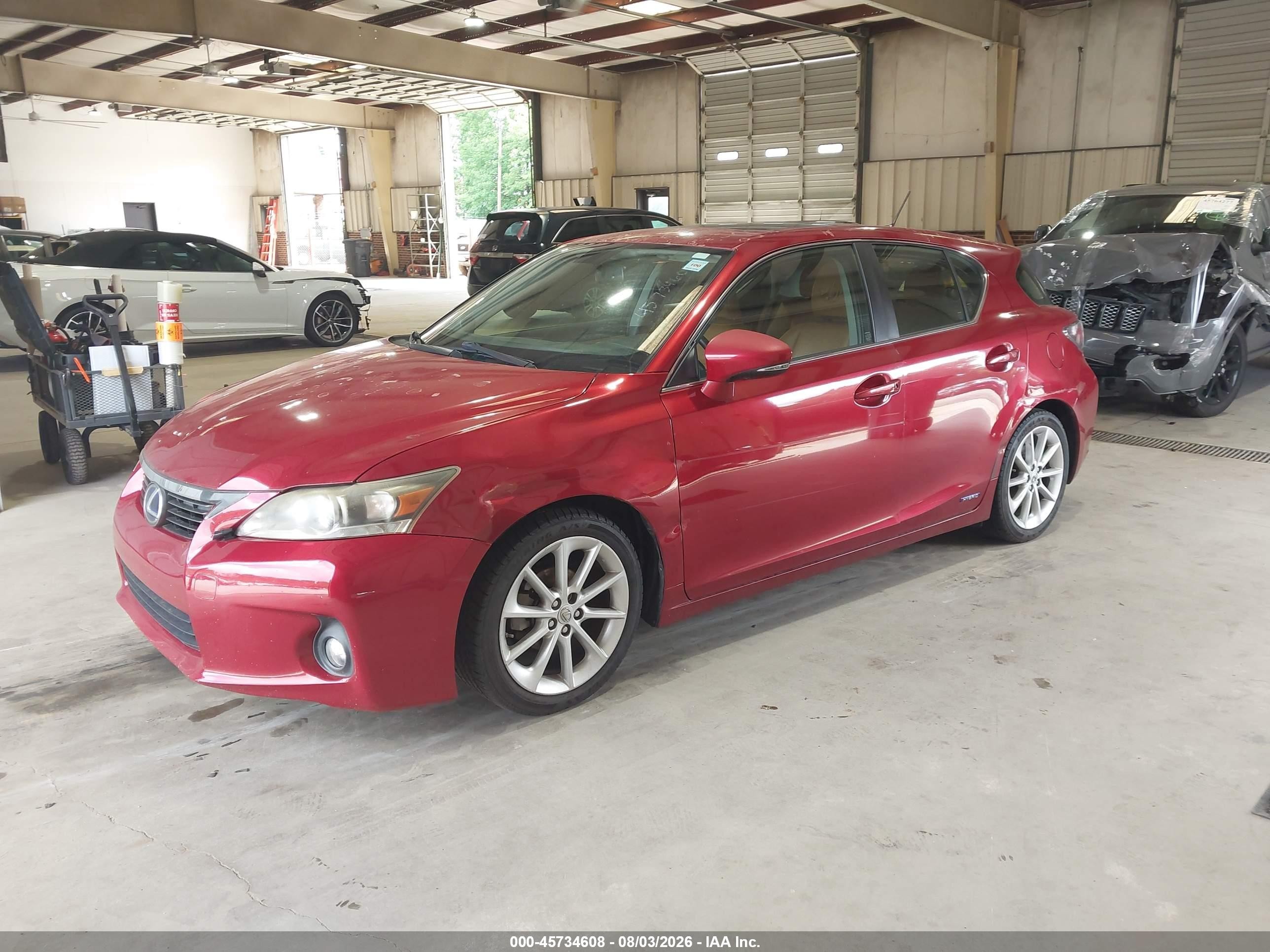 2012 Lexus Ct 200h Premium Burgundy vin: JTHKD5BH7C2068106
