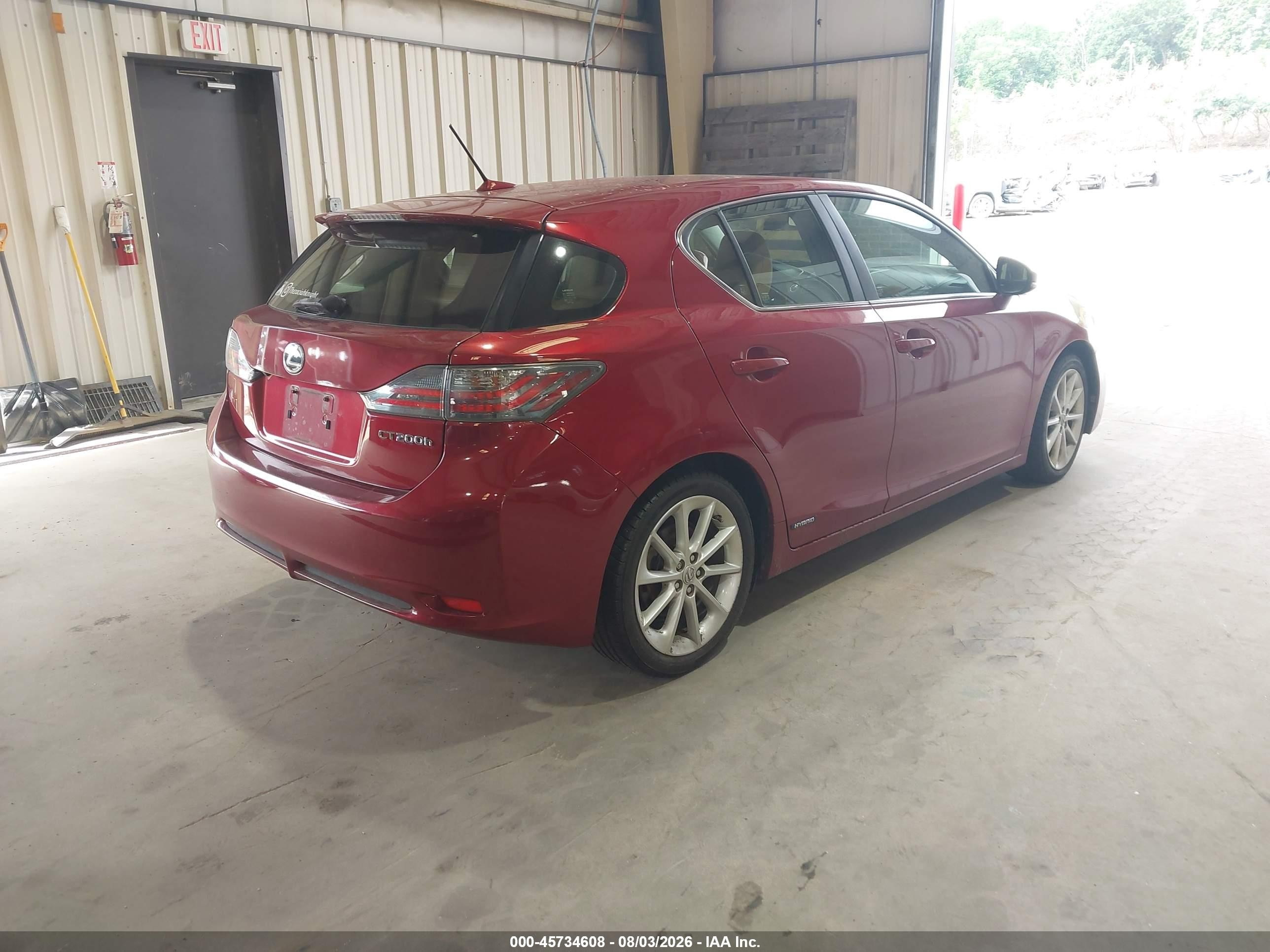 2012 Lexus Ct 200h Premium Burgundy vin: JTHKD5BH7C2068106