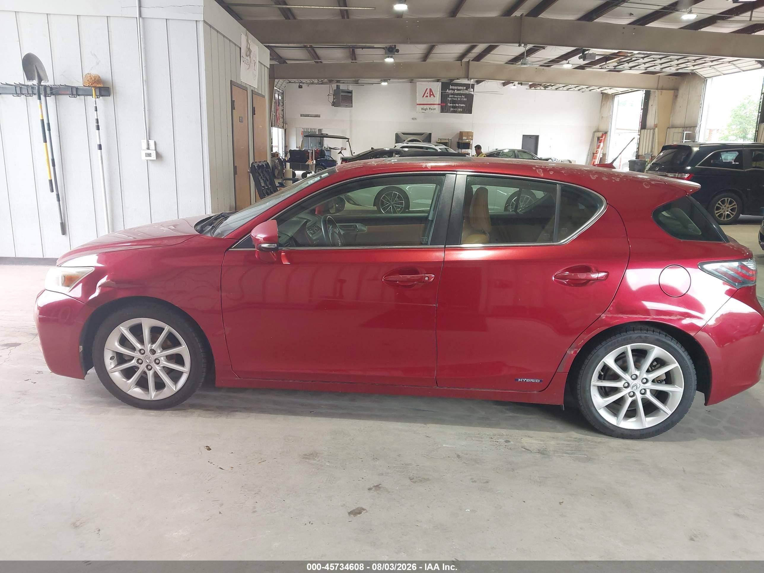 2012 Lexus Ct 200h Premium Burgundy vin: JTHKD5BH7C2068106