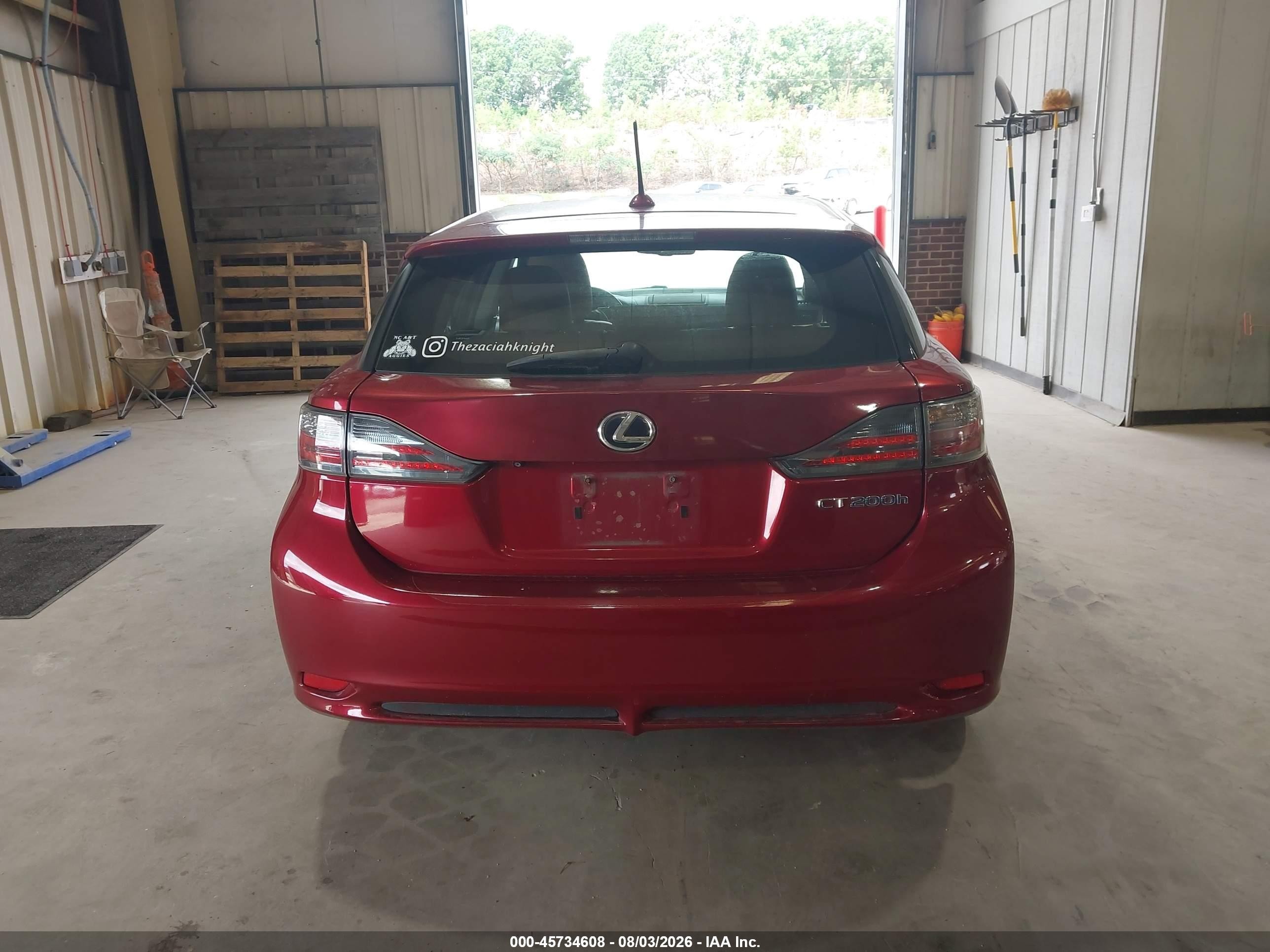 2012 Lexus Ct 200h Premium Burgundy vin: JTHKD5BH7C2068106