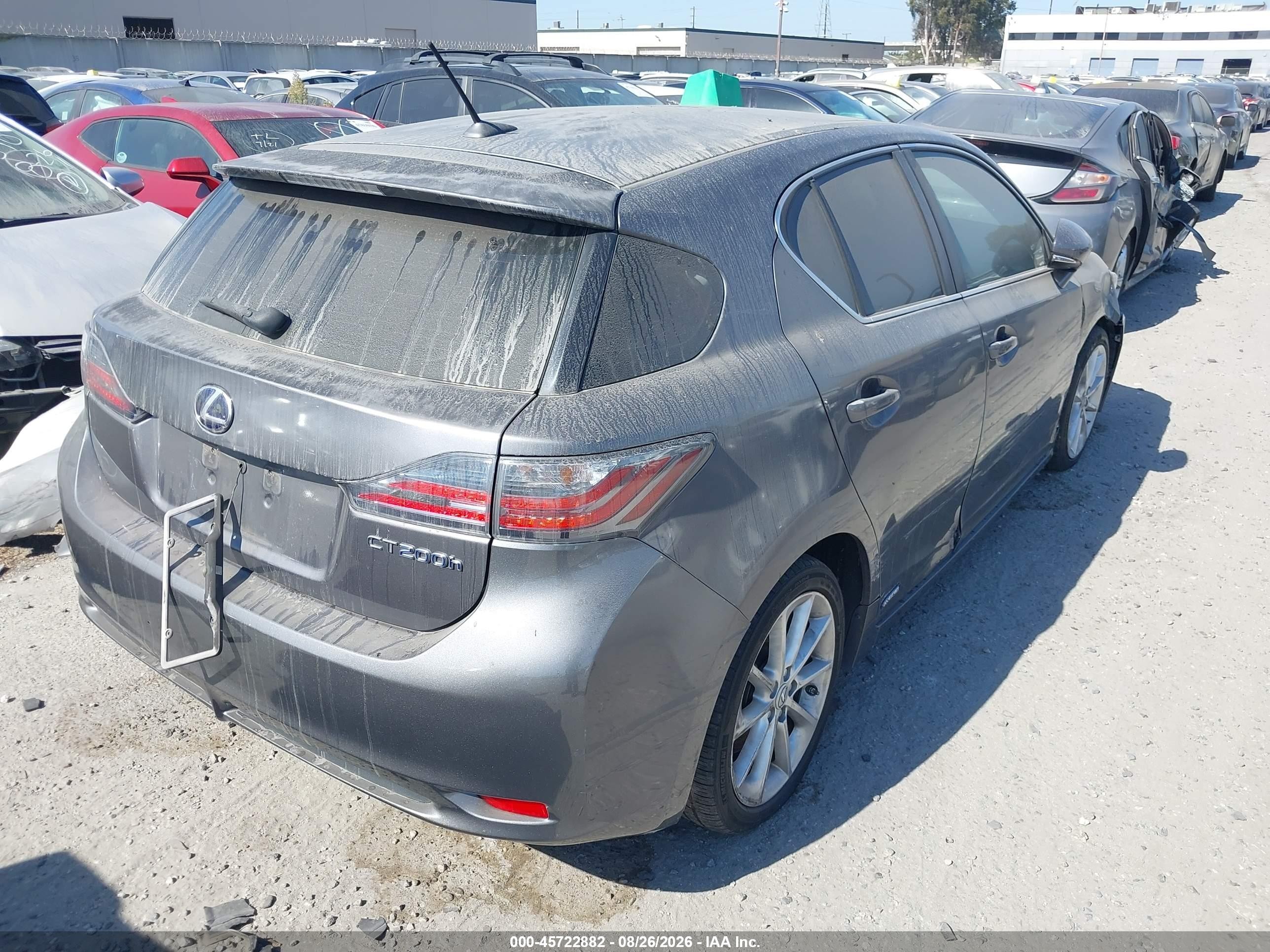 2012 Lexus Ct 200h Premium Gray vin: JTHKD5BH7C2091451