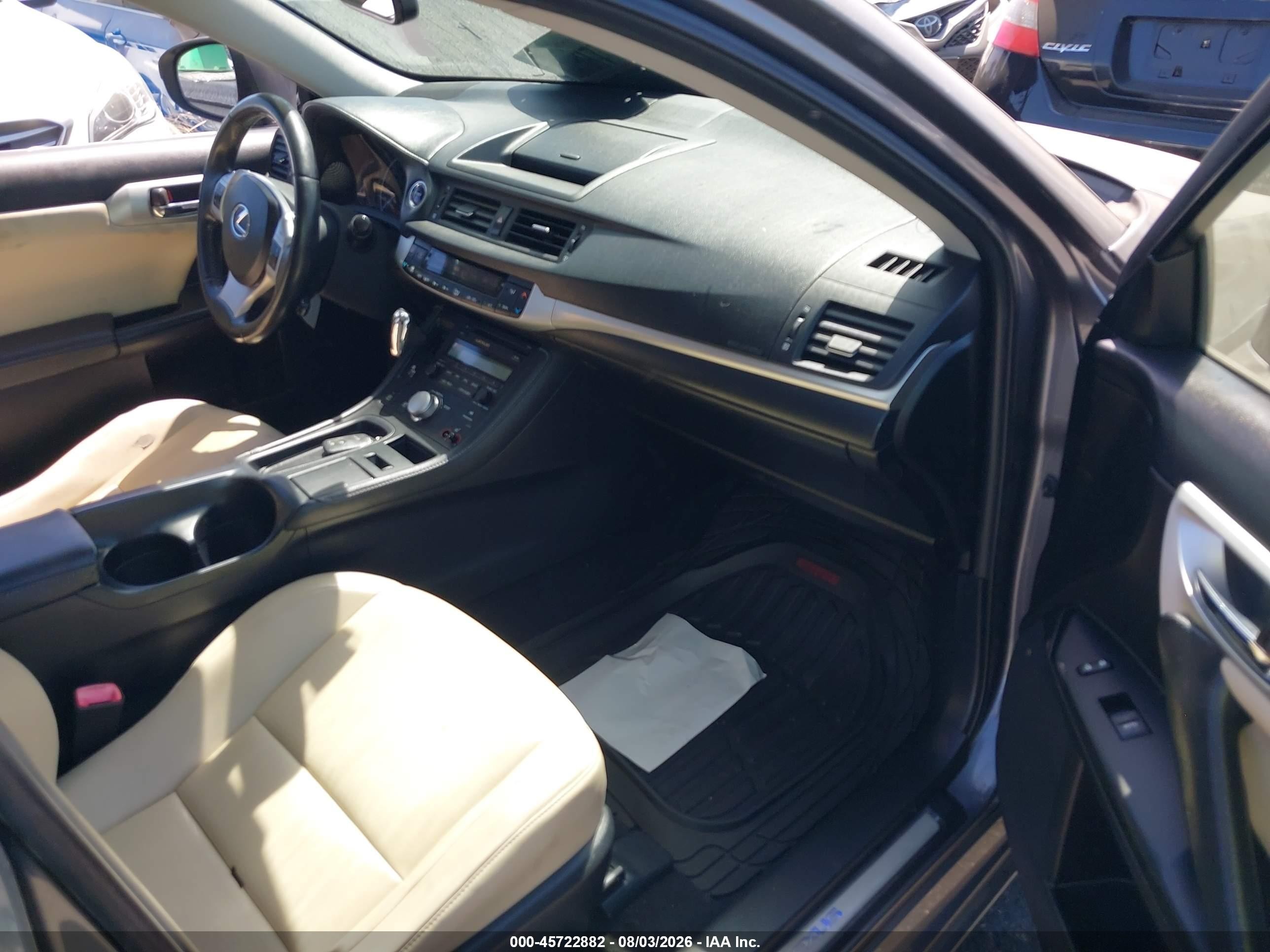 2012 Lexus Ct 200h Premium Gray vin: JTHKD5BH7C2091451