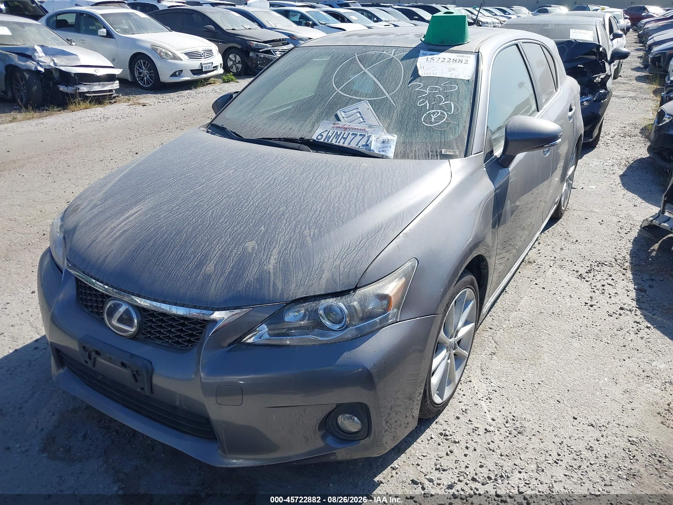 2012 Lexus Ct 200h Premium Gray vin: JTHKD5BH7C2091451
