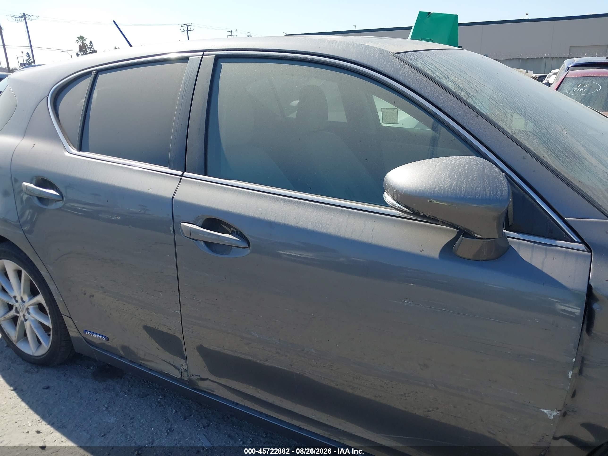 2012 Lexus Ct 200h Premium Gray vin: JTHKD5BH7C2091451