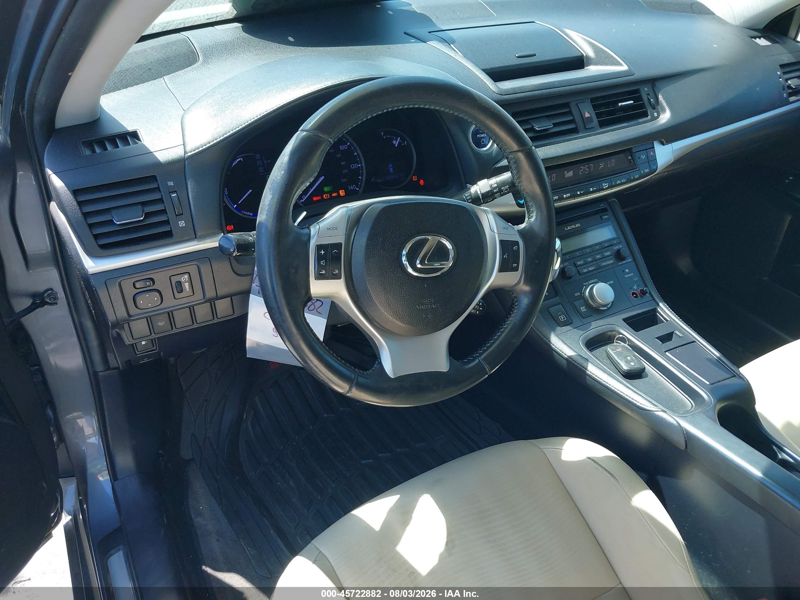 2012 Lexus Ct 200h Premium Gray vin: JTHKD5BH7C2091451