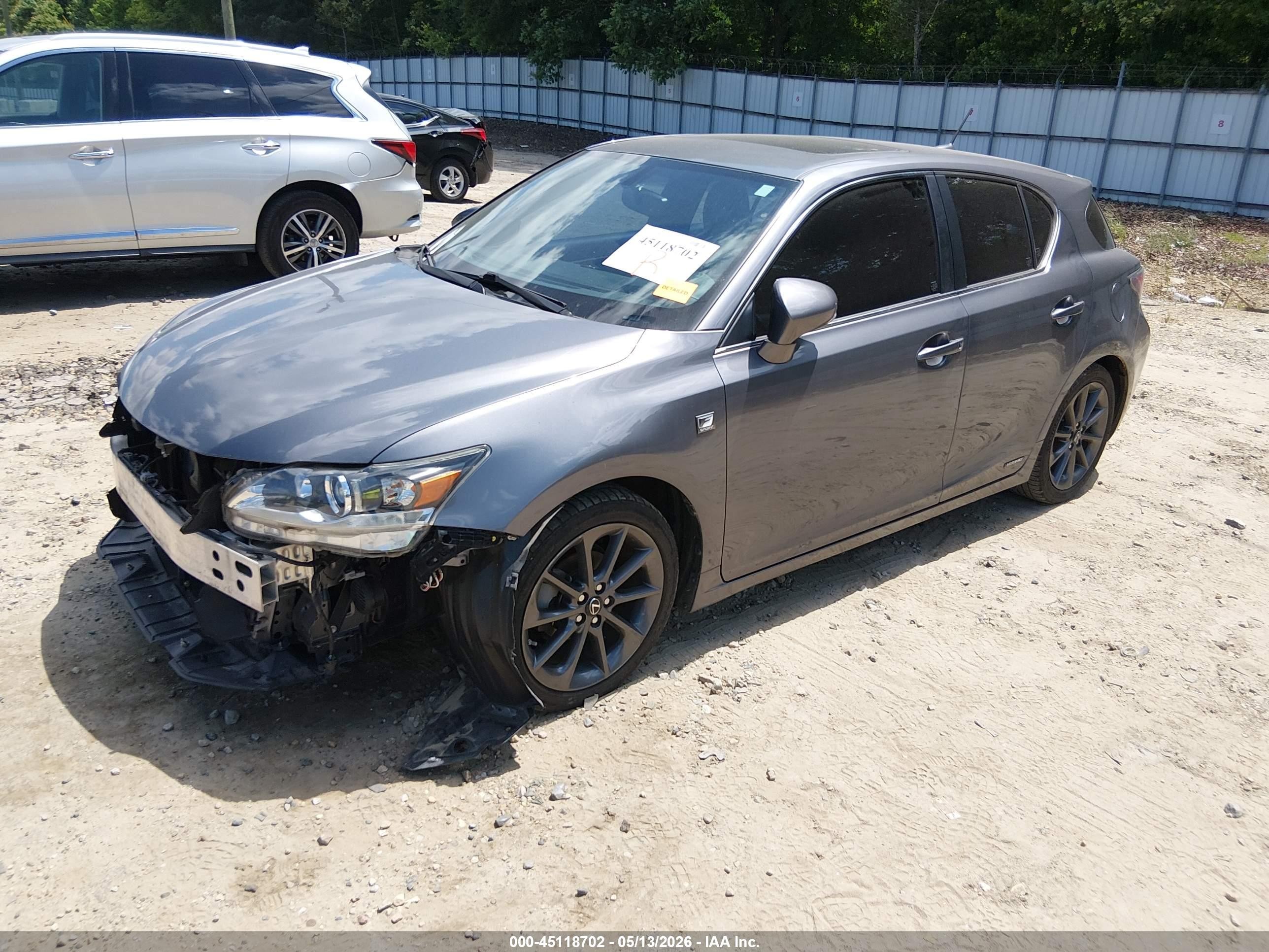 2013 Lexus Ct 200h   Gray vin: JTHKD5BH7D2169020