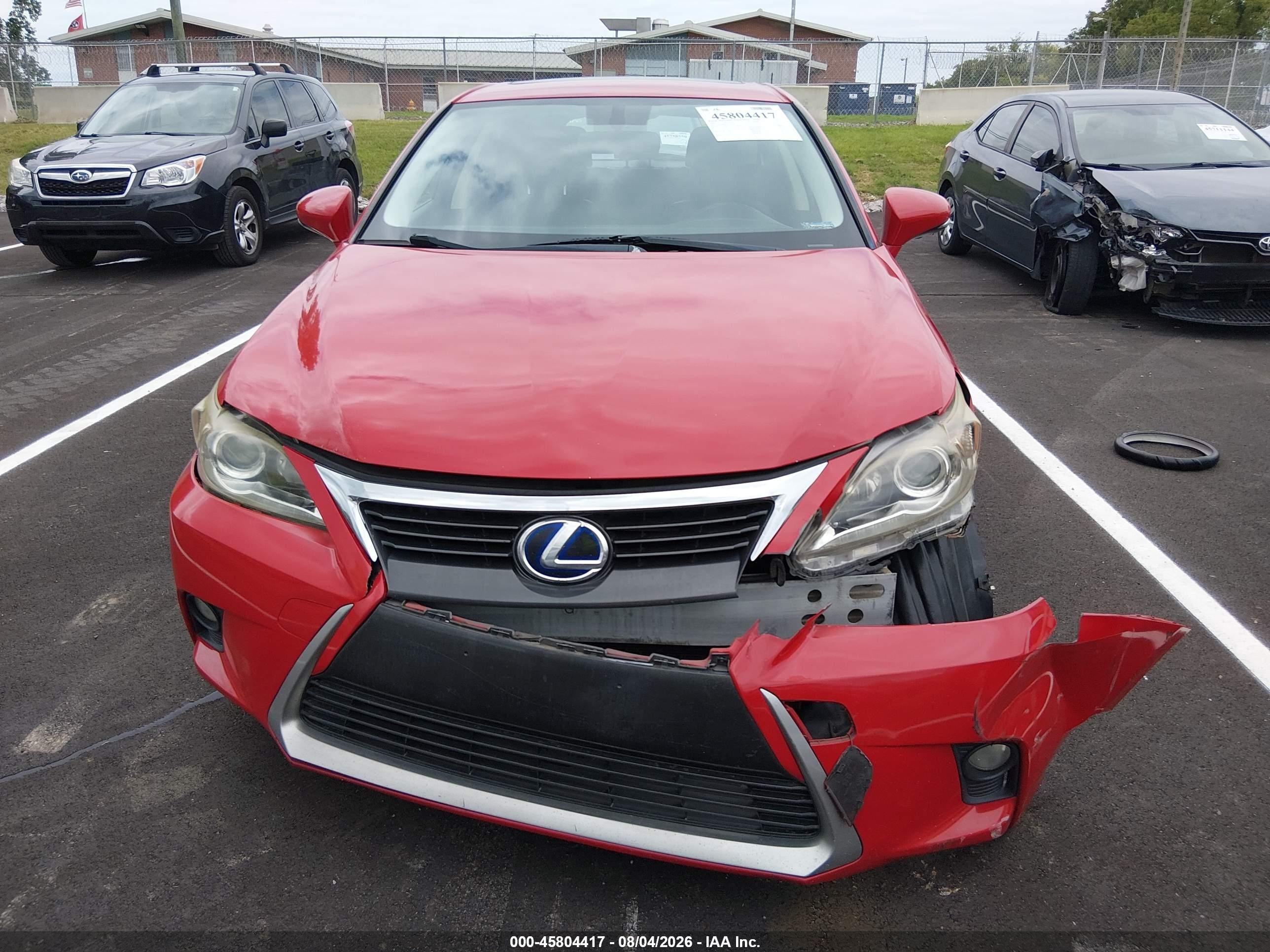 2014 Lexus Ct 200h Red vin: JTHKD5BH7E2197904