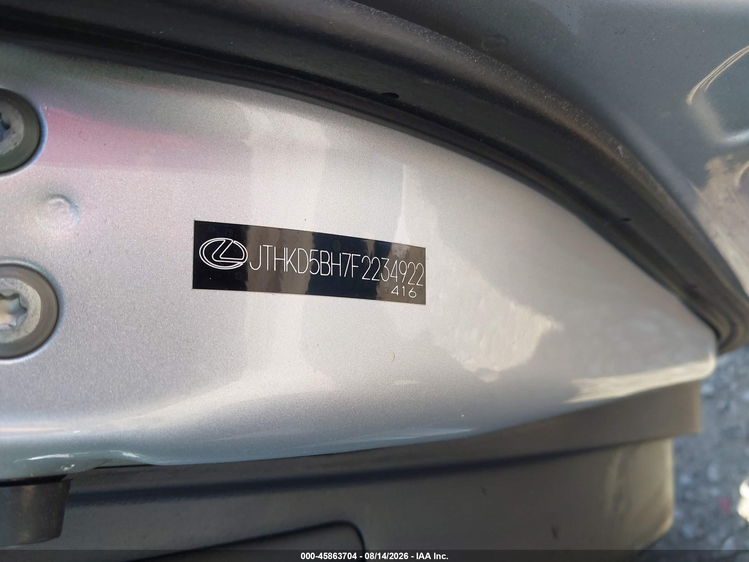 2015 Lexus Ct 200h   Silver vin: JTHKD5BH7F2234922