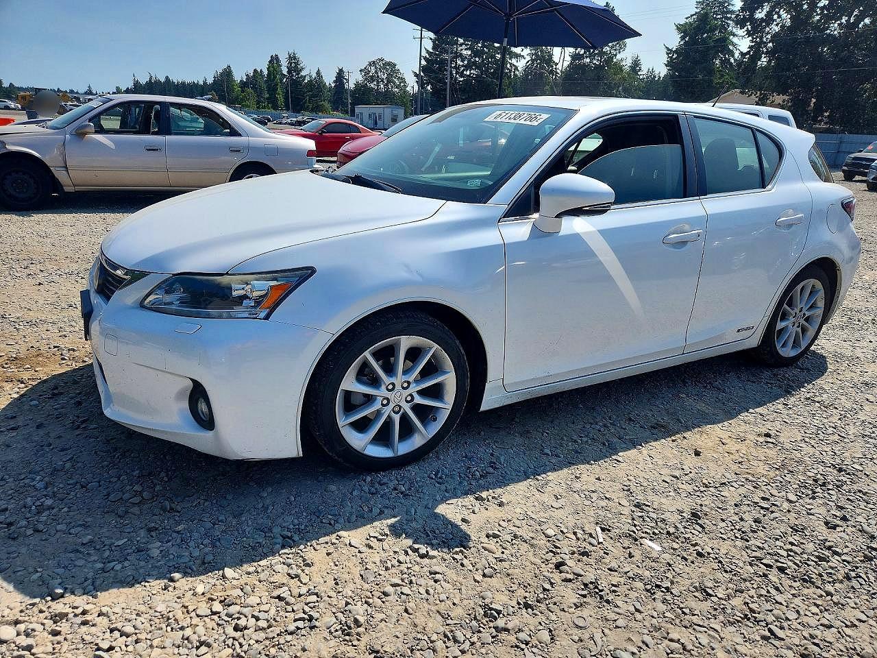 2012 Lexus Ct 200 White vin: JTHKD5BH8C2106877
