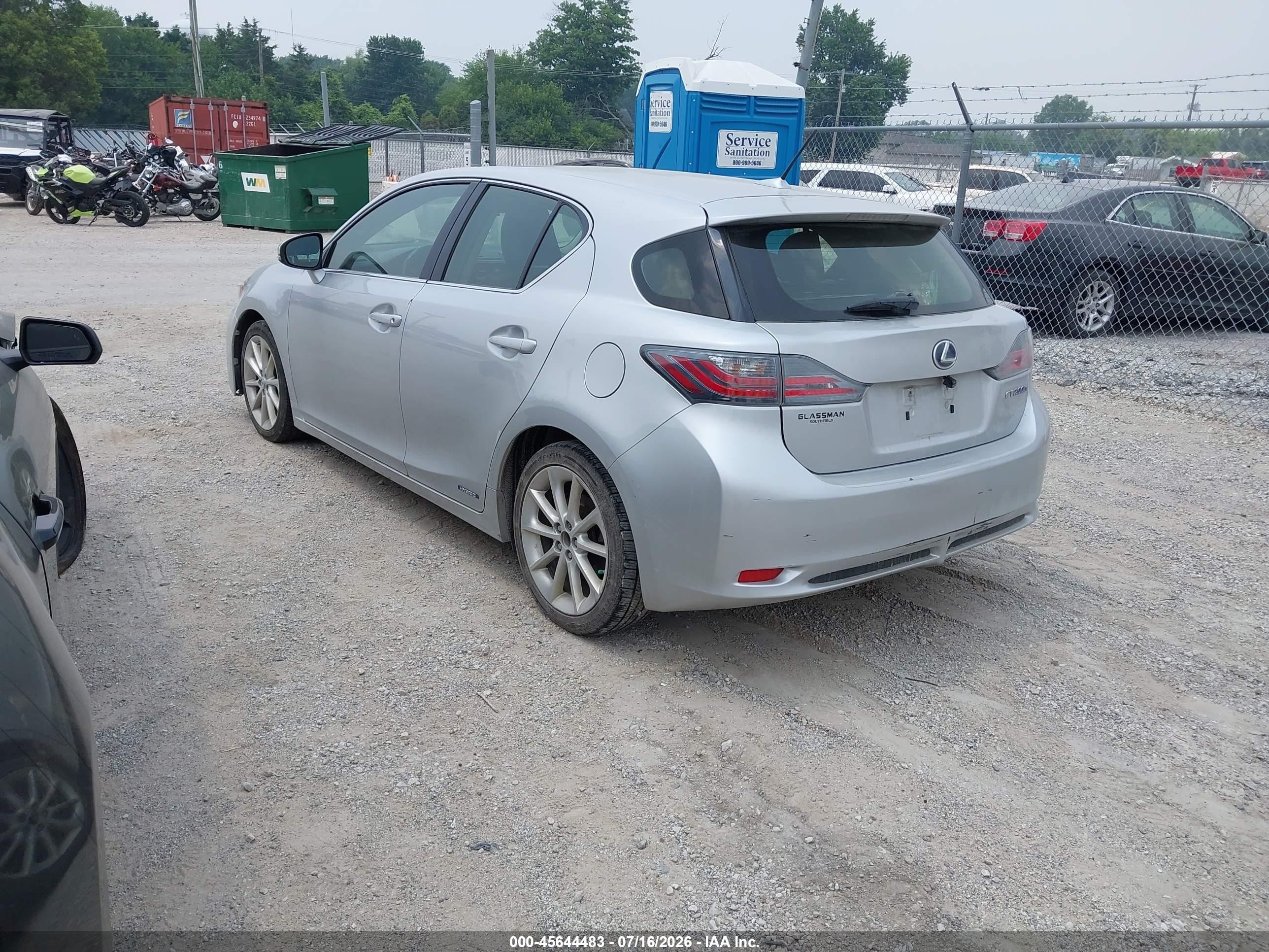 2012 Lexus Ct 200h Premium Silver vin: JTHKD5BH8C2116535