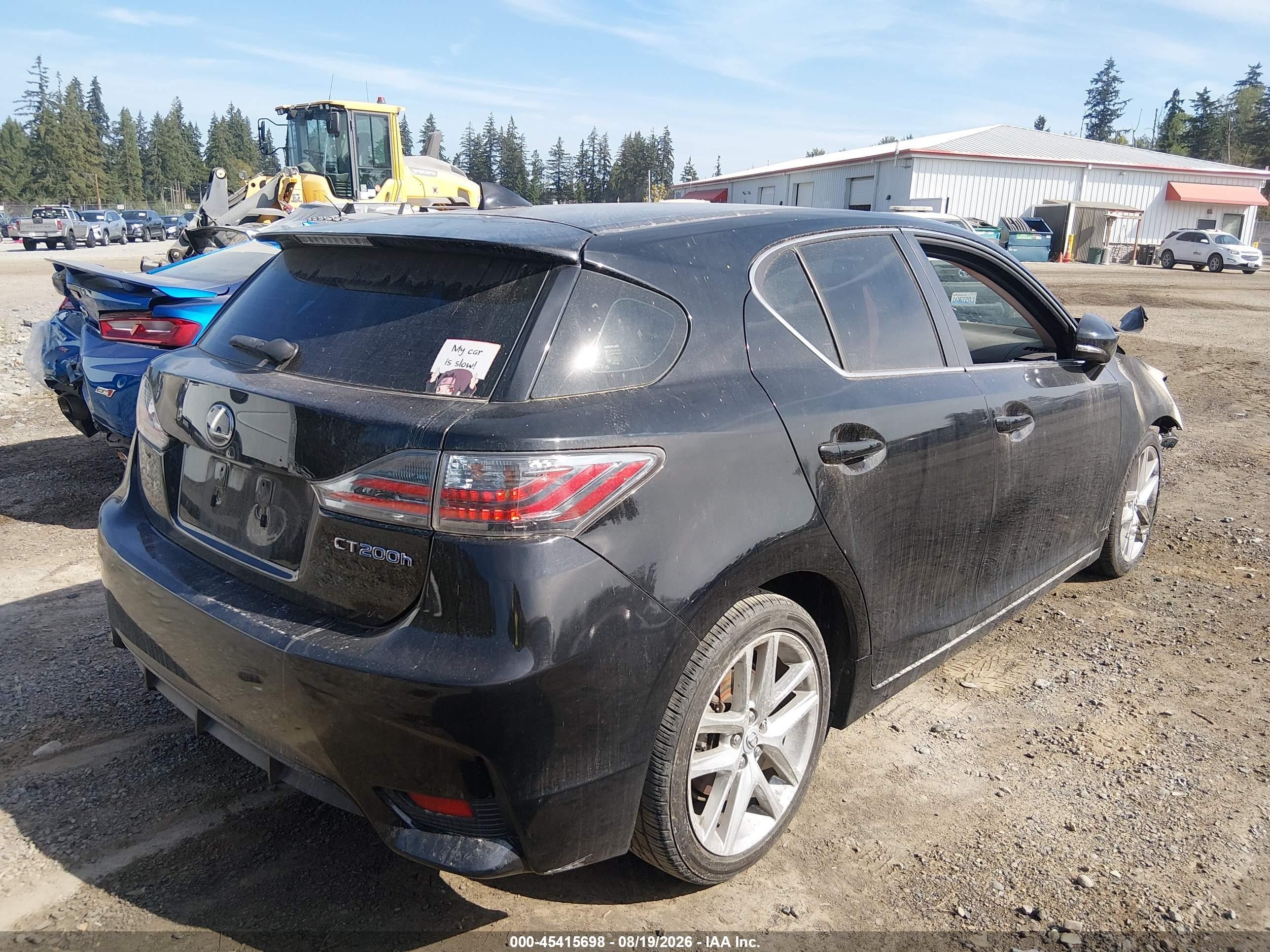 2015 Lexus Ct 200h   Black vin: JTHKD5BH8F2223797