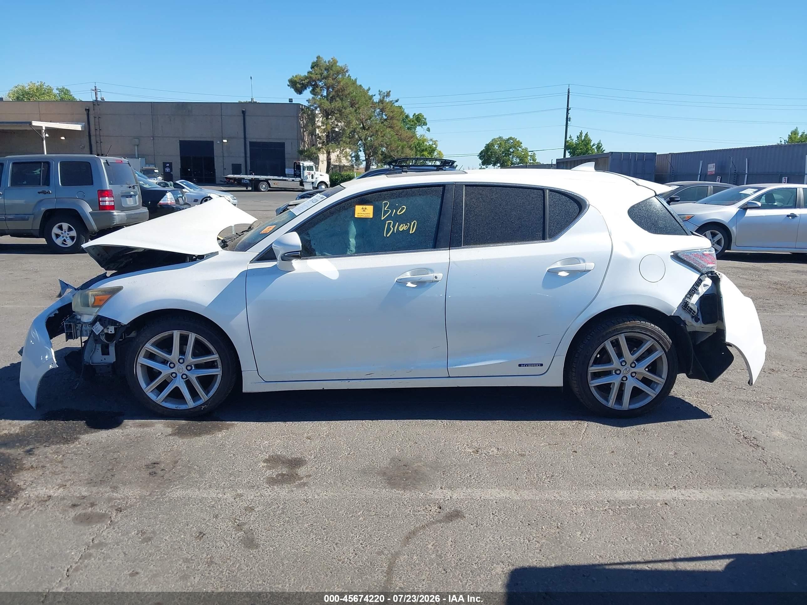 2015 Lexus Ct 200h White vin: JTHKD5BH8F2238204