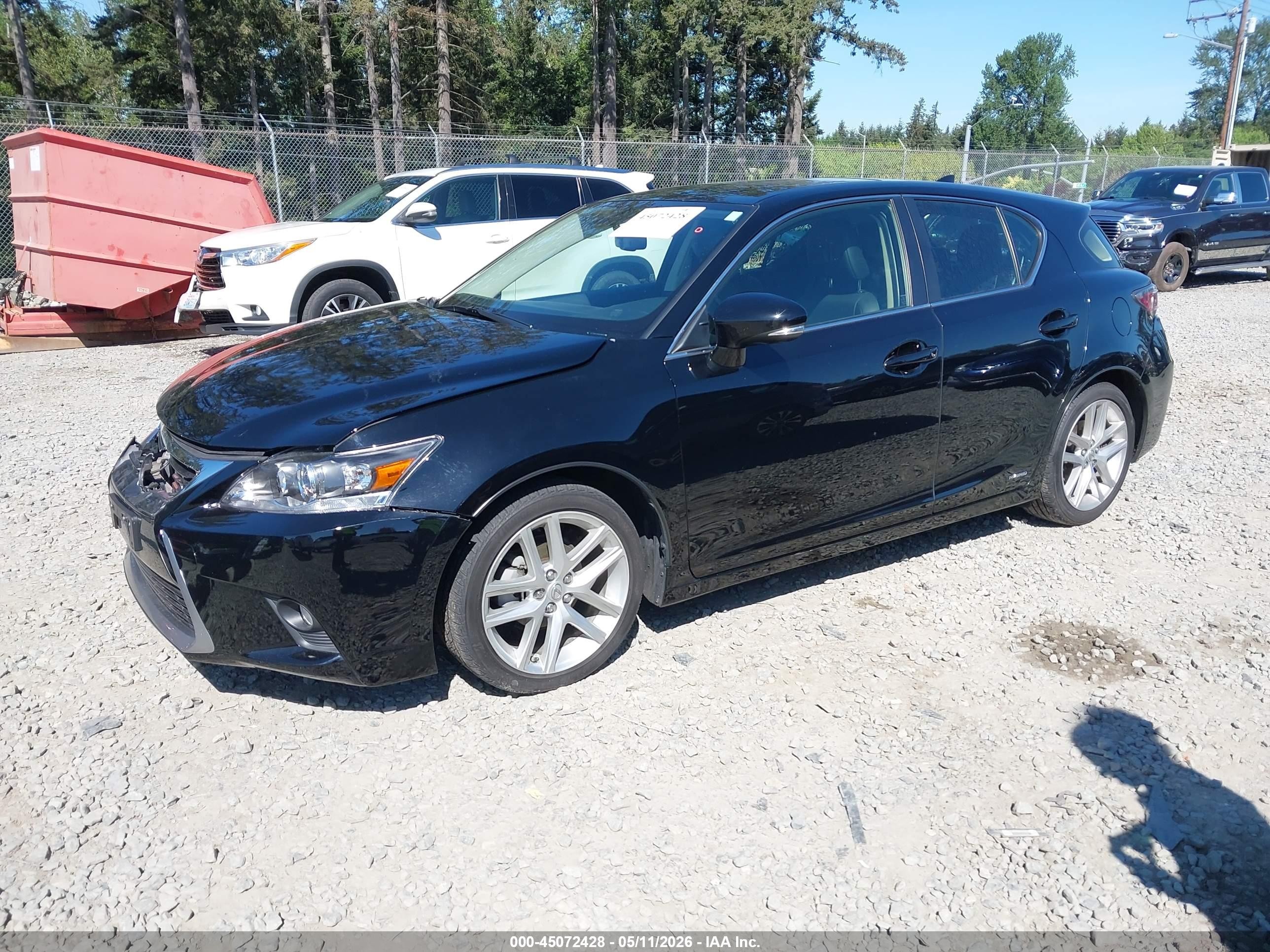2015 Lexus Ct 200h Black vin: JTHKD5BH8F2243810