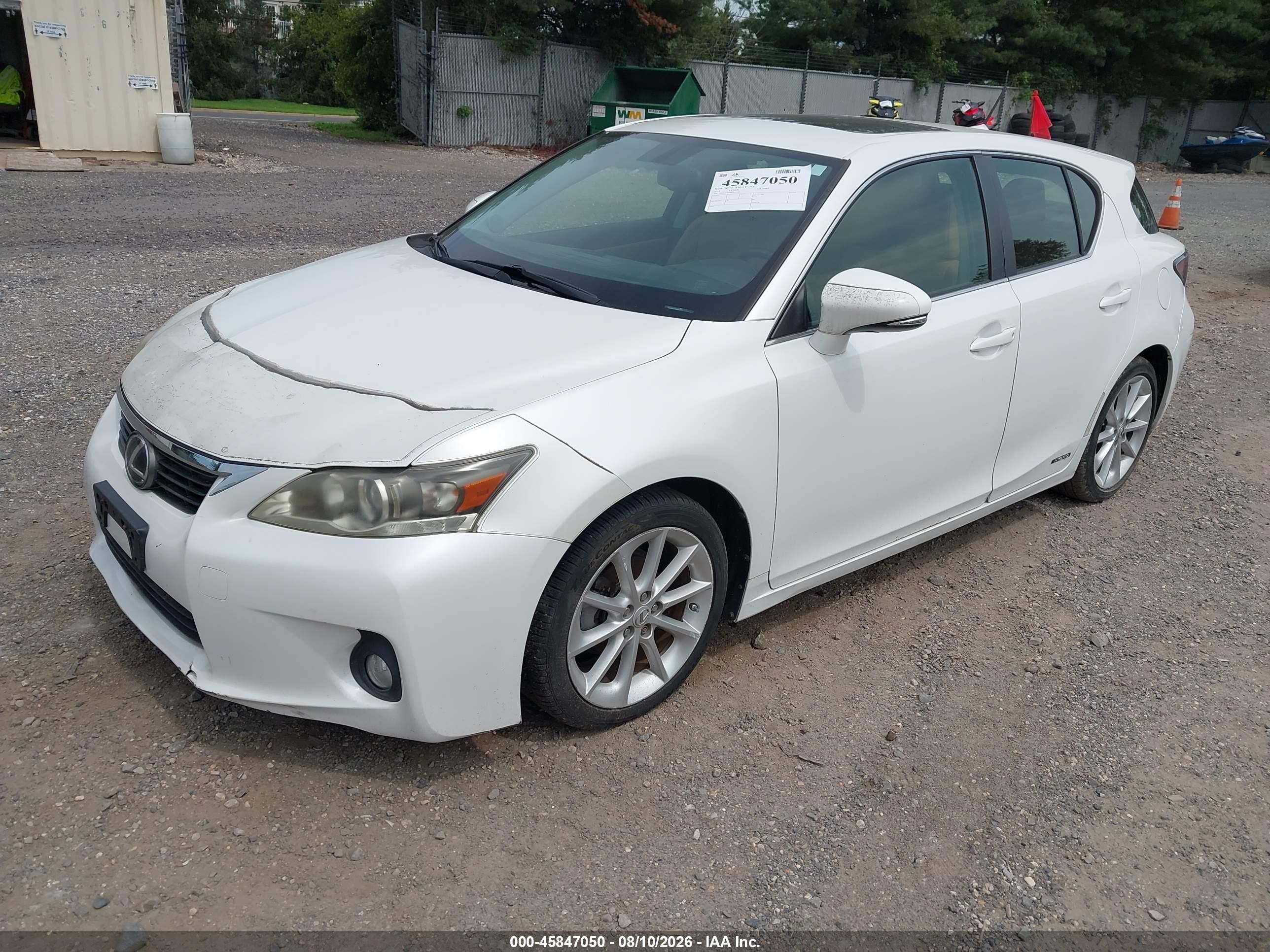 2012 Lexus Ct 200h Premium Белый vin: JTHKD5BH9C2055289