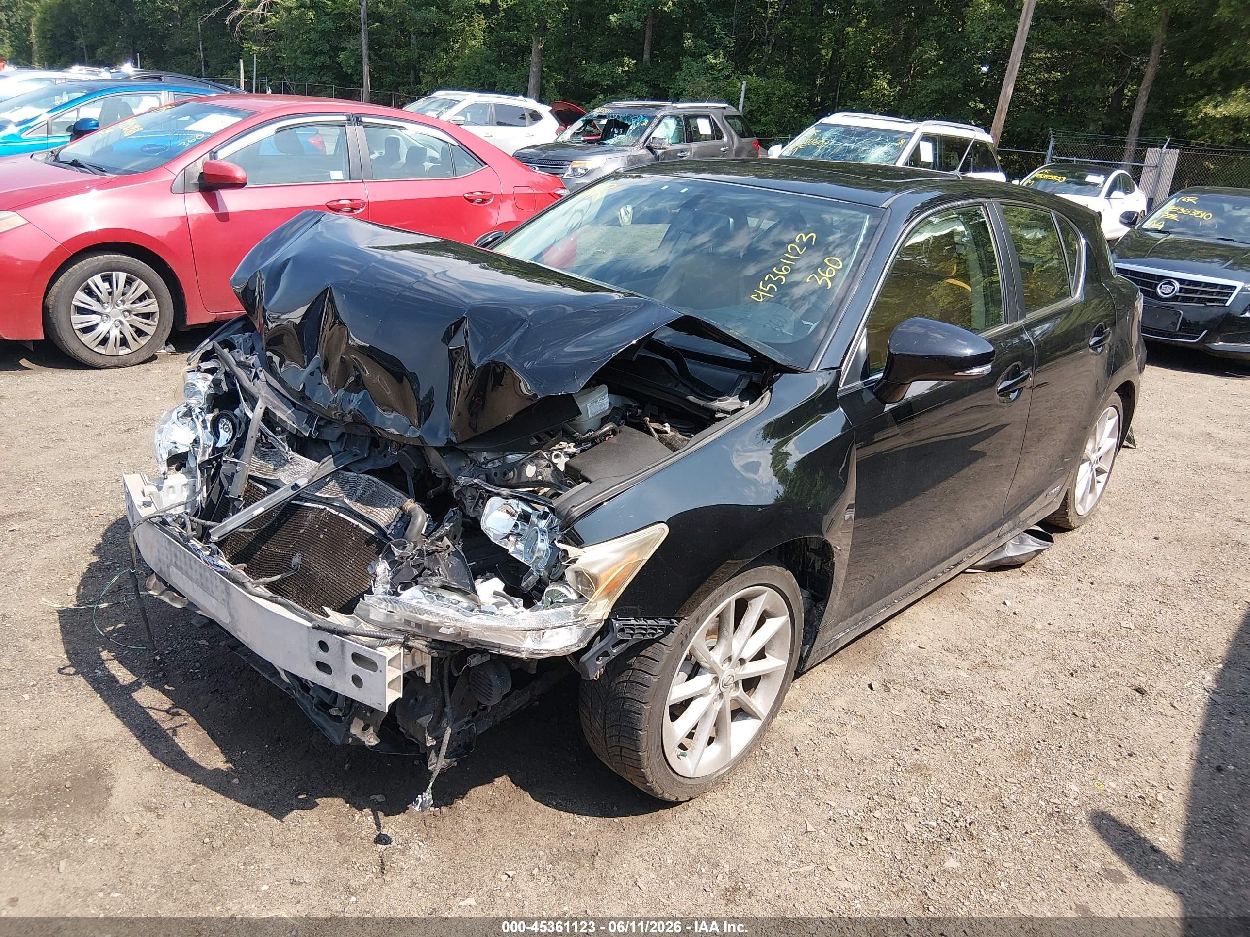 2012 Lexus Ct 200h Premium Black vin: JTHKD5BH9C2069774