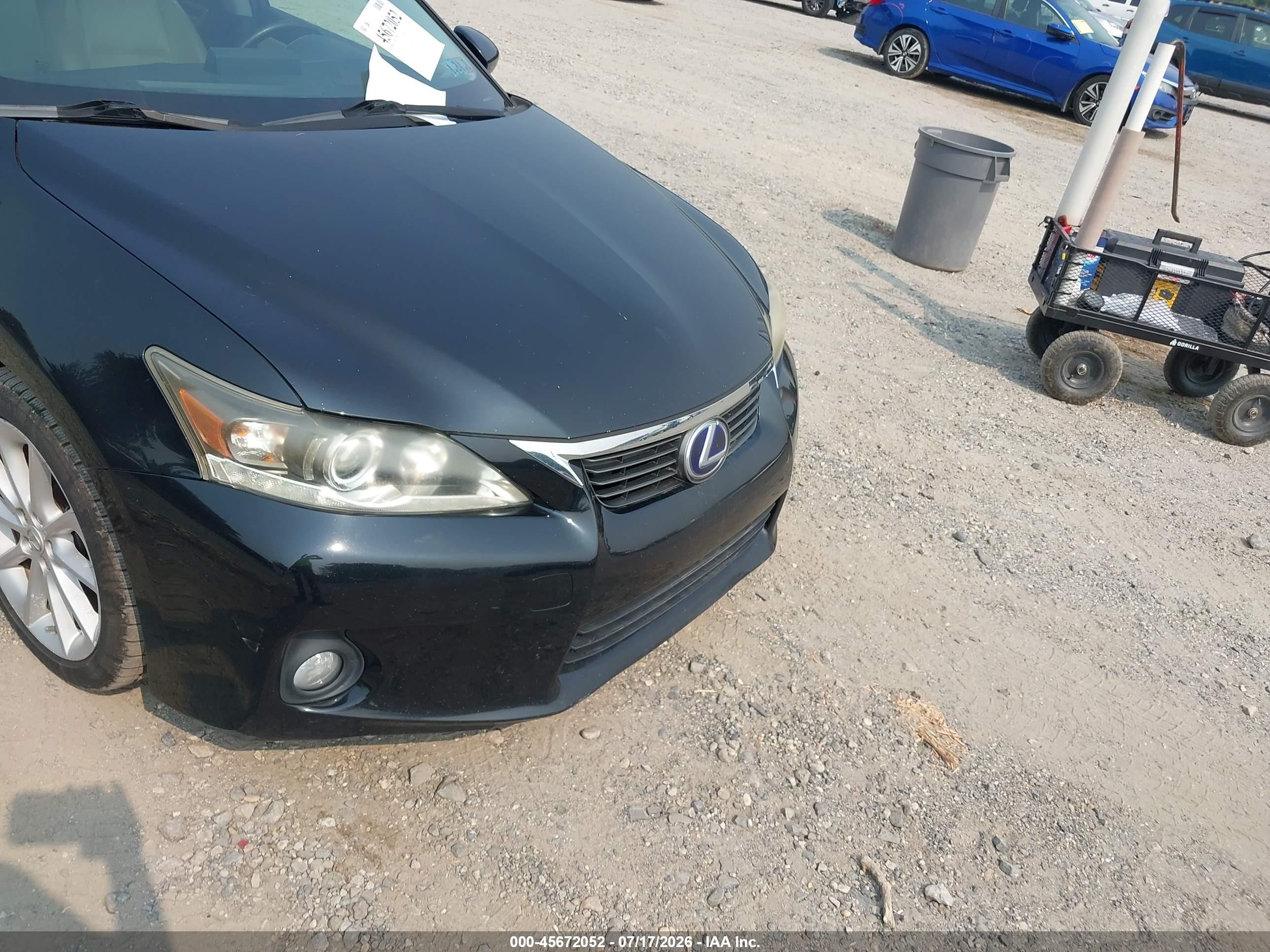 2012 Lexus Ct 200h Premium Black vin: JTHKD5BH9C2070827