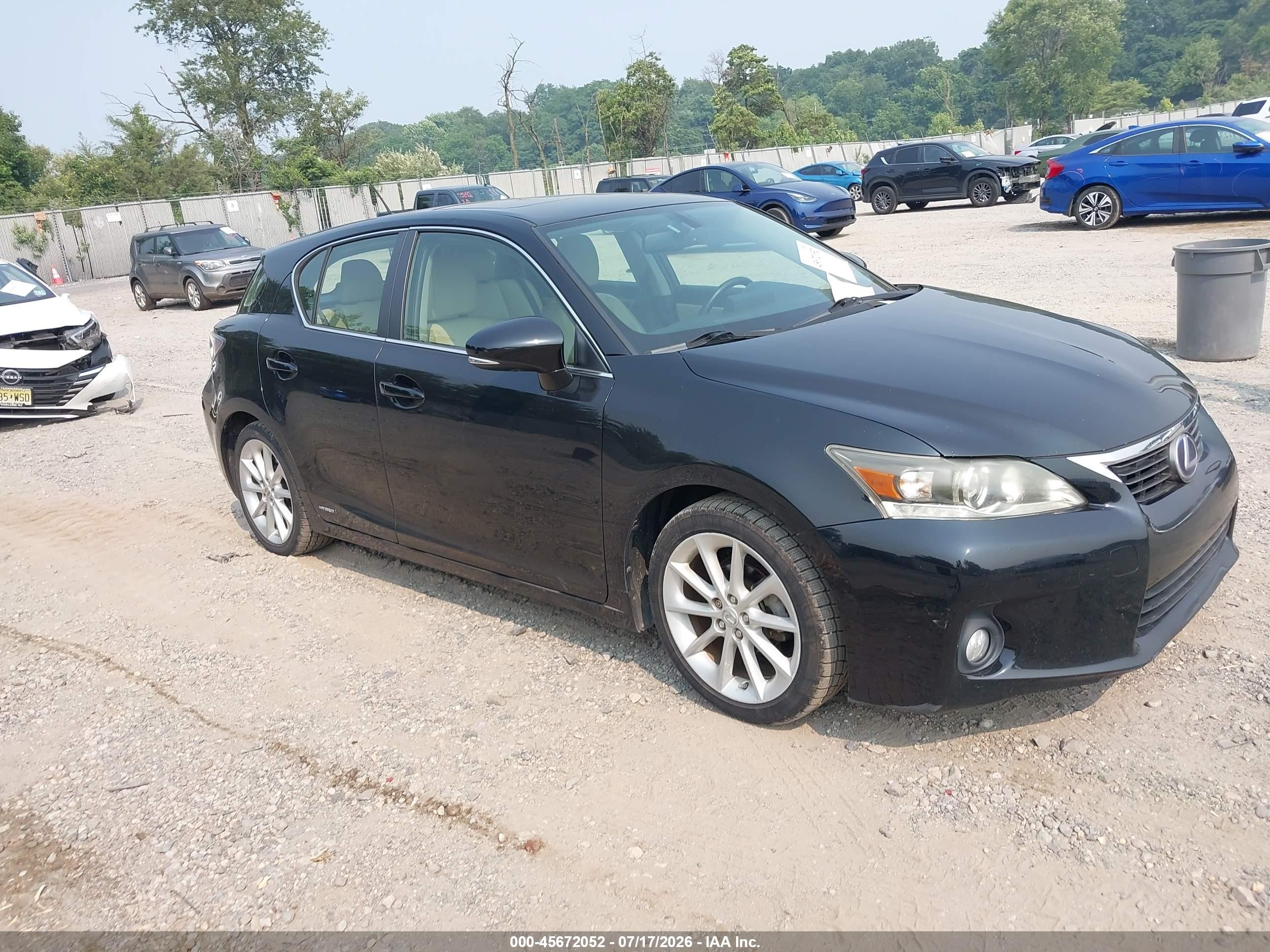 2012 Lexus Ct 200h Premium Black vin: JTHKD5BH9C2070827