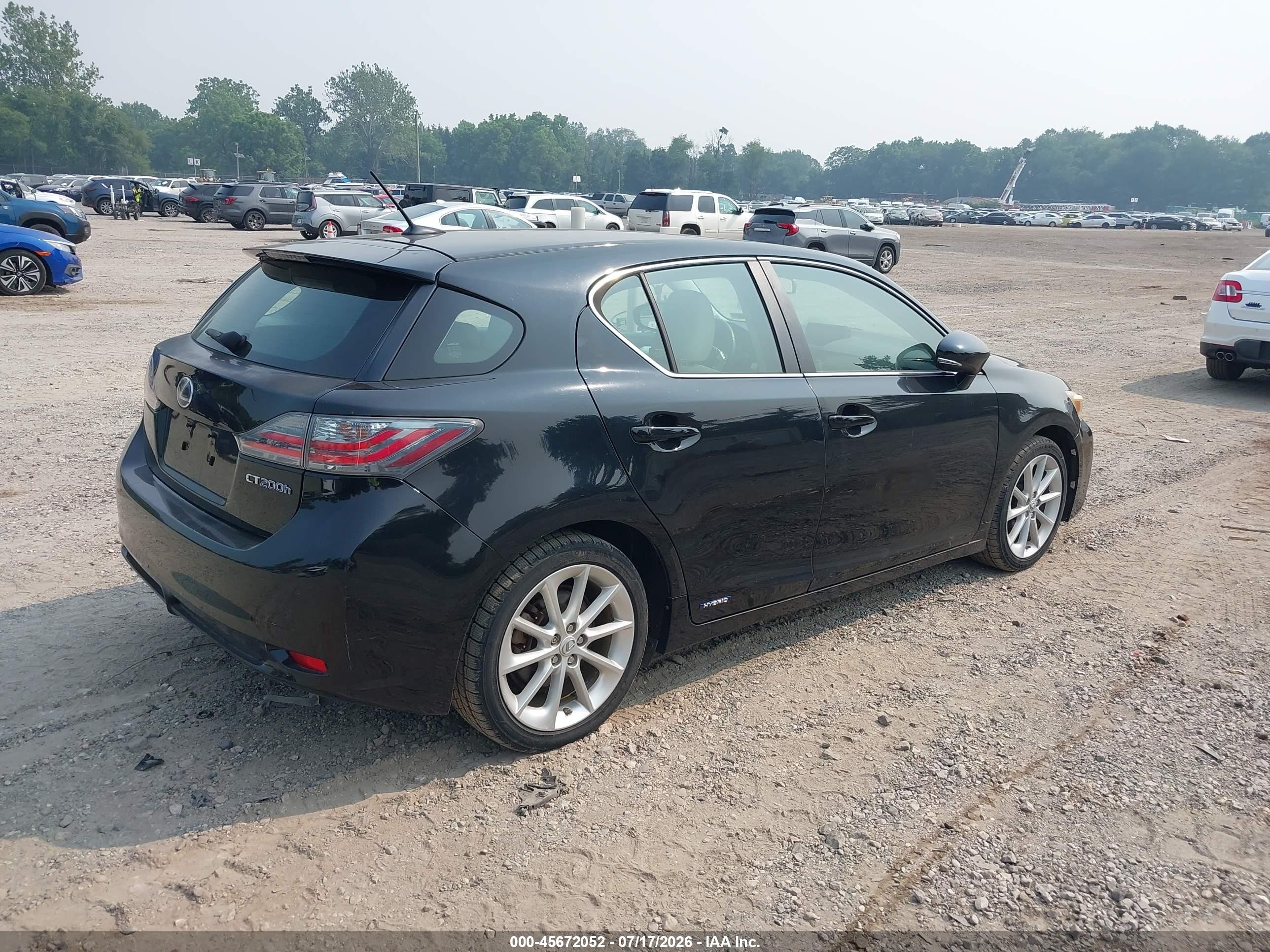 2012 Lexus Ct 200h Premium Black vin: JTHKD5BH9C2070827