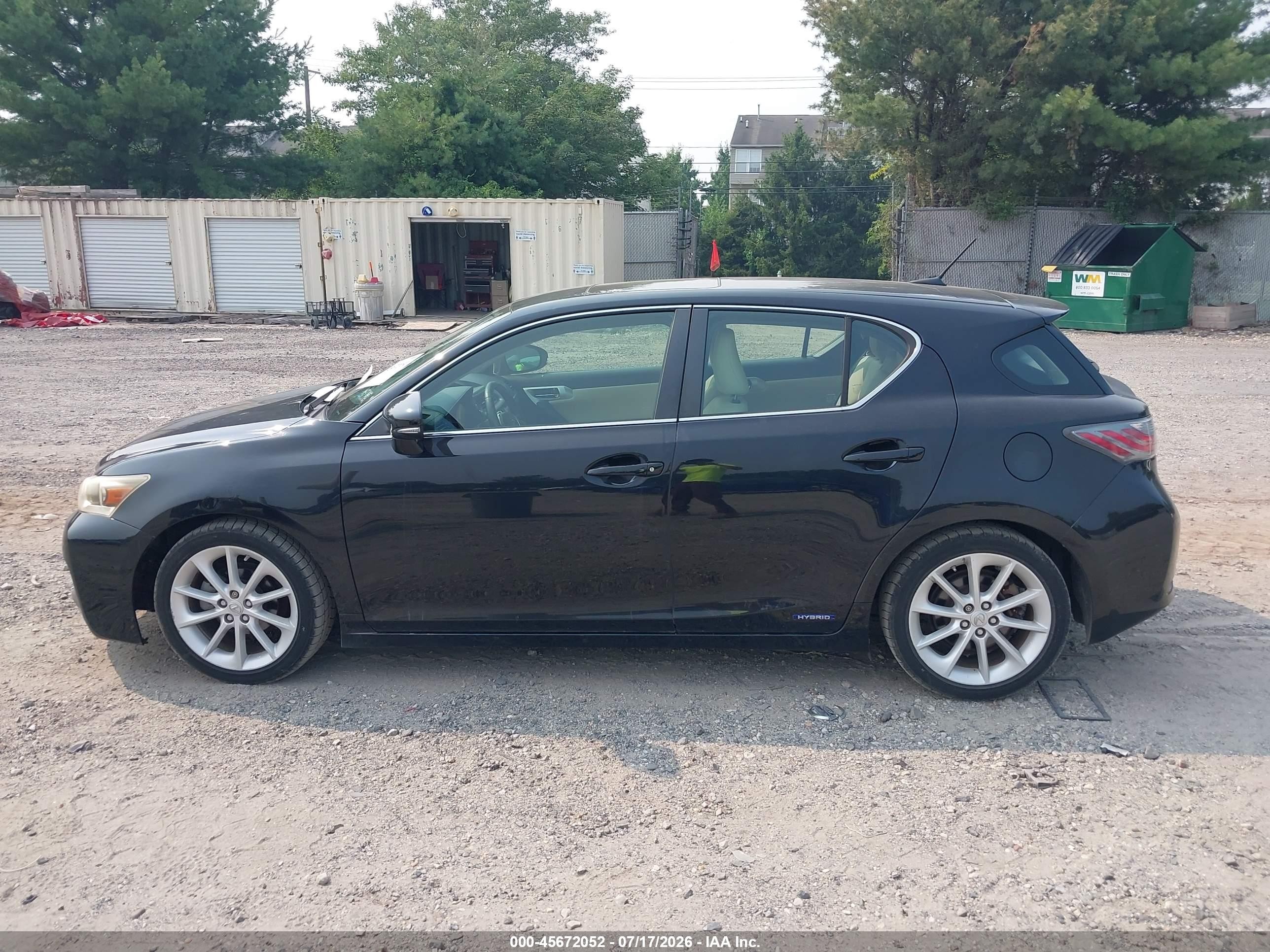 2012 Lexus Ct 200h Premium Black vin: JTHKD5BH9C2070827