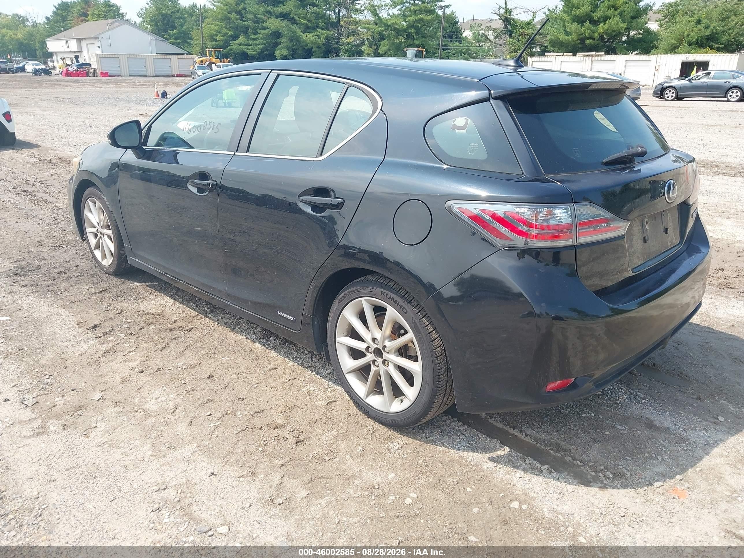 2012 Lexus Ct 200h Premium Black vin: JTHKD5BH9C2088177