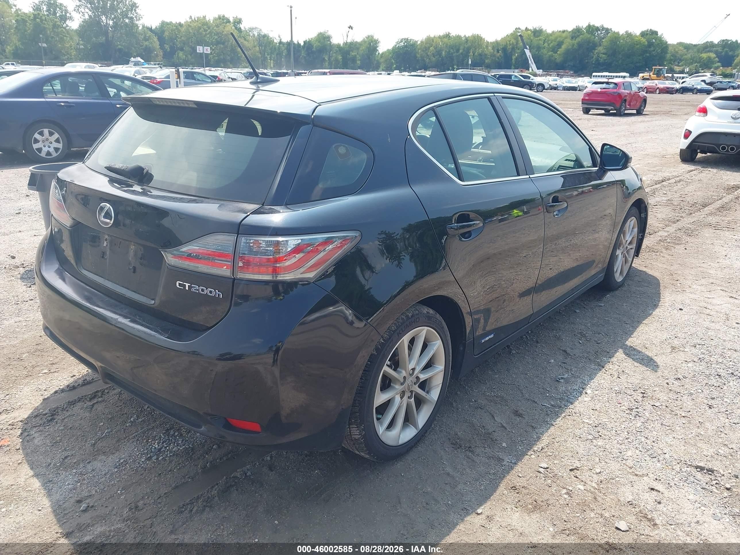 2012 Lexus Ct 200h Premium Black vin: JTHKD5BH9C2088177