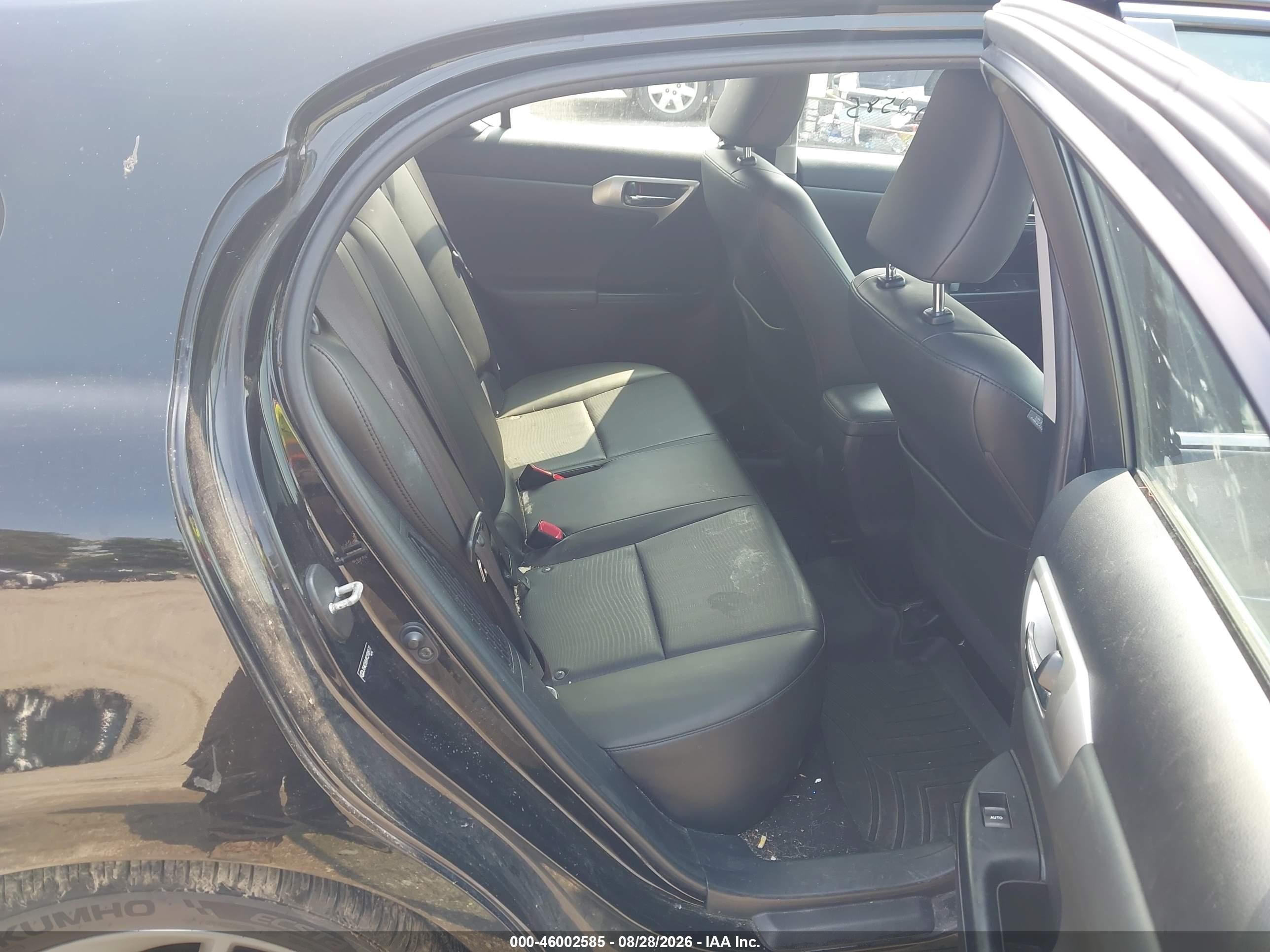 2012 Lexus Ct 200h Premium Black vin: JTHKD5BH9C2088177
