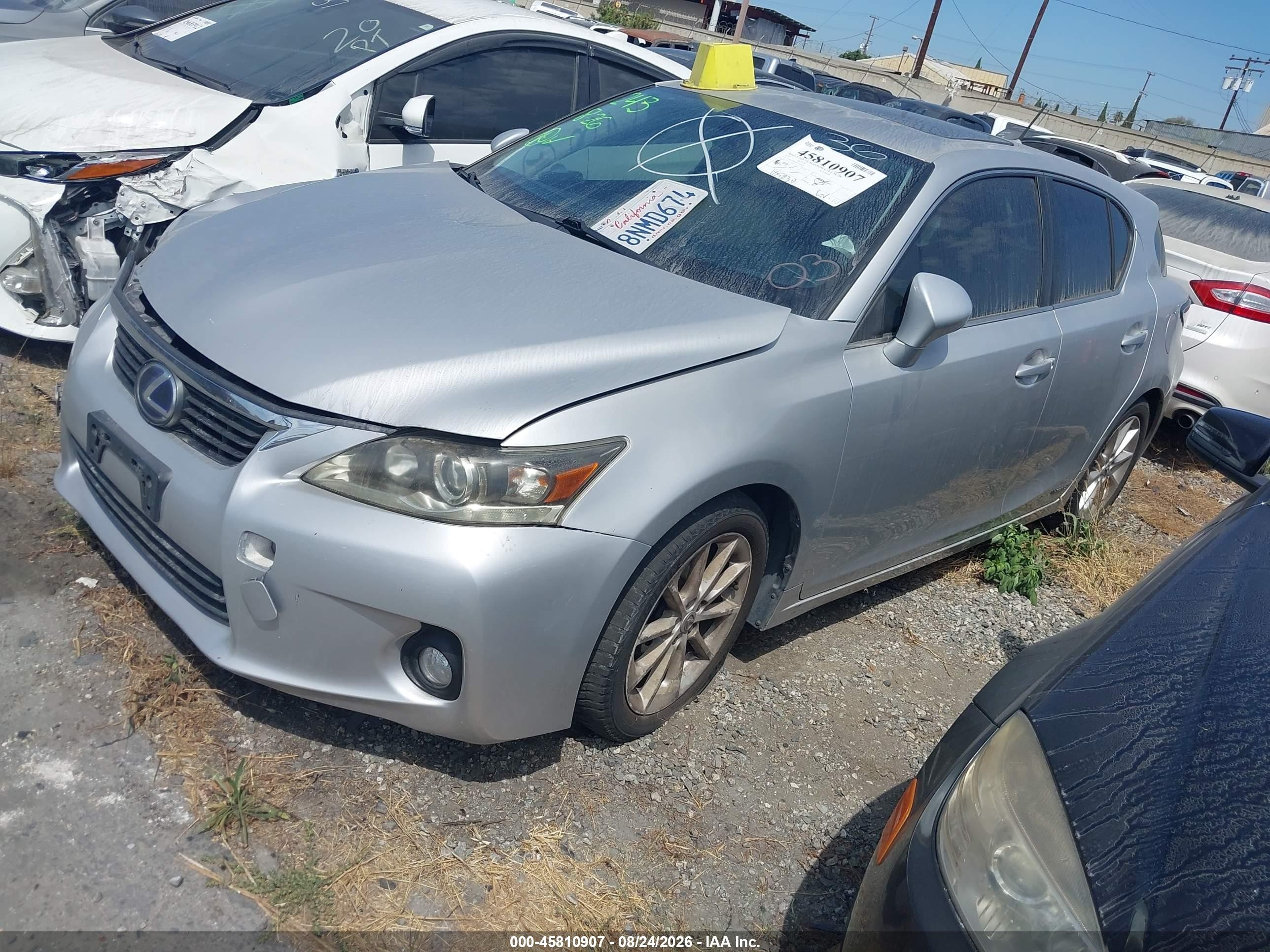 2012 Lexus Ct 200h Premium Silver vin: JTHKD5BH9C2105639