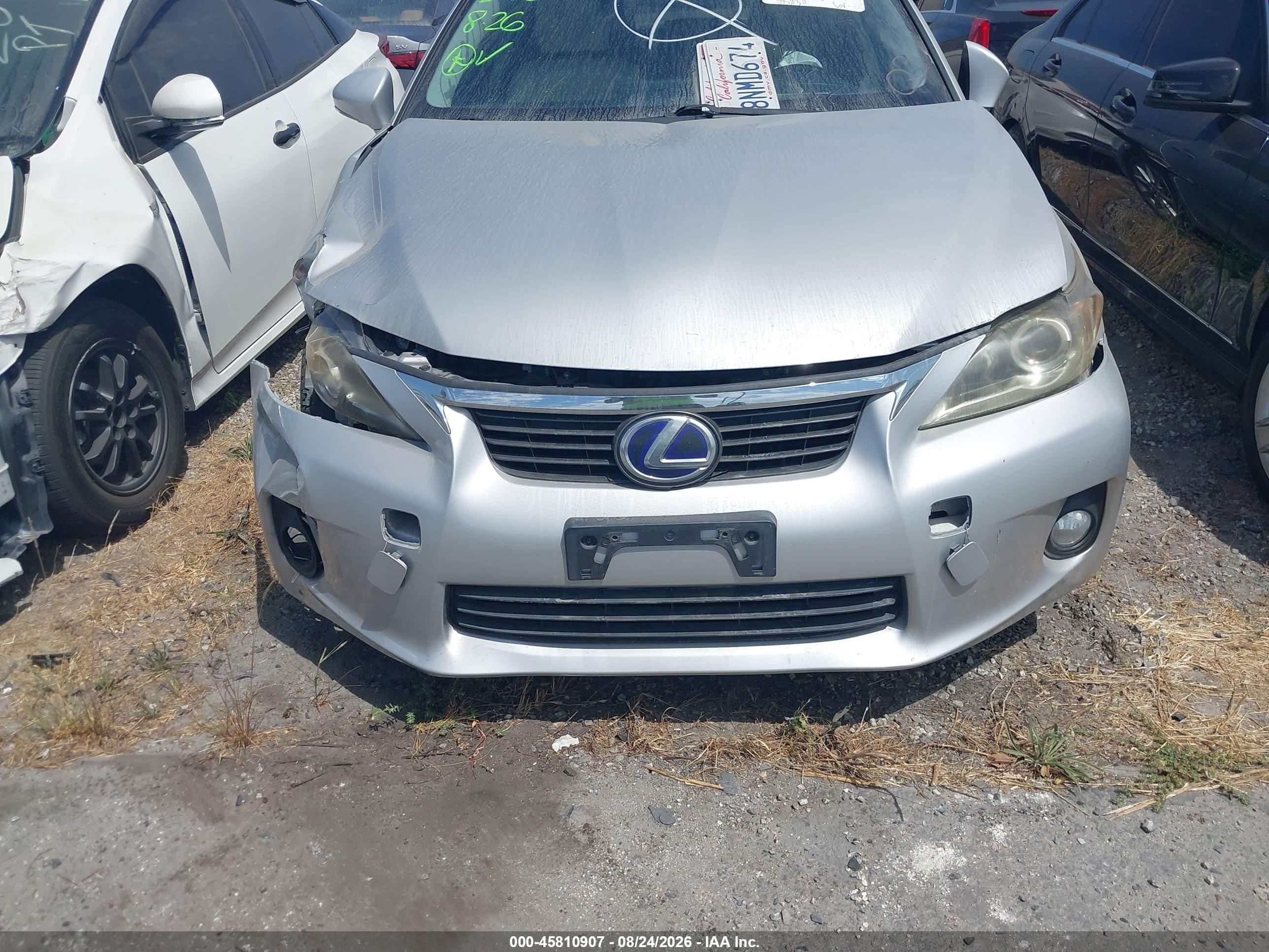 2012 Lexus Ct 200h Premium Silver vin: JTHKD5BH9C2105639