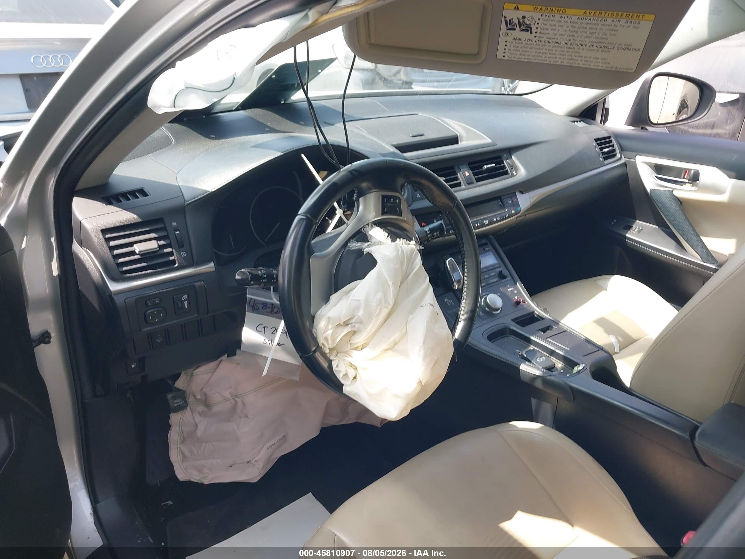 2012 Lexus Ct 200h Premium Silver vin: JTHKD5BH9C2105639