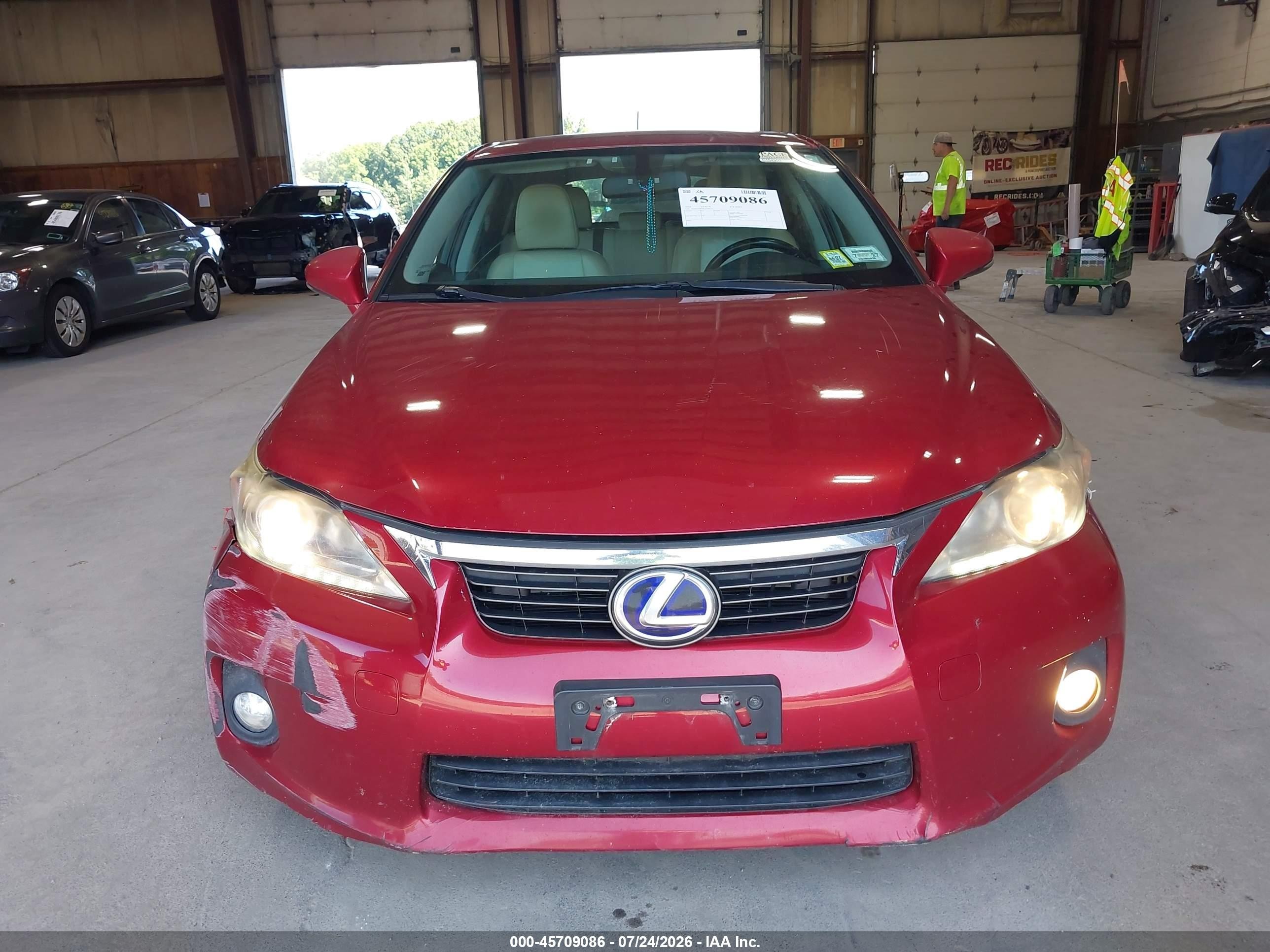 2012 Lexus Ct 200h Premium Red vin: JTHKD5BH9C2108573