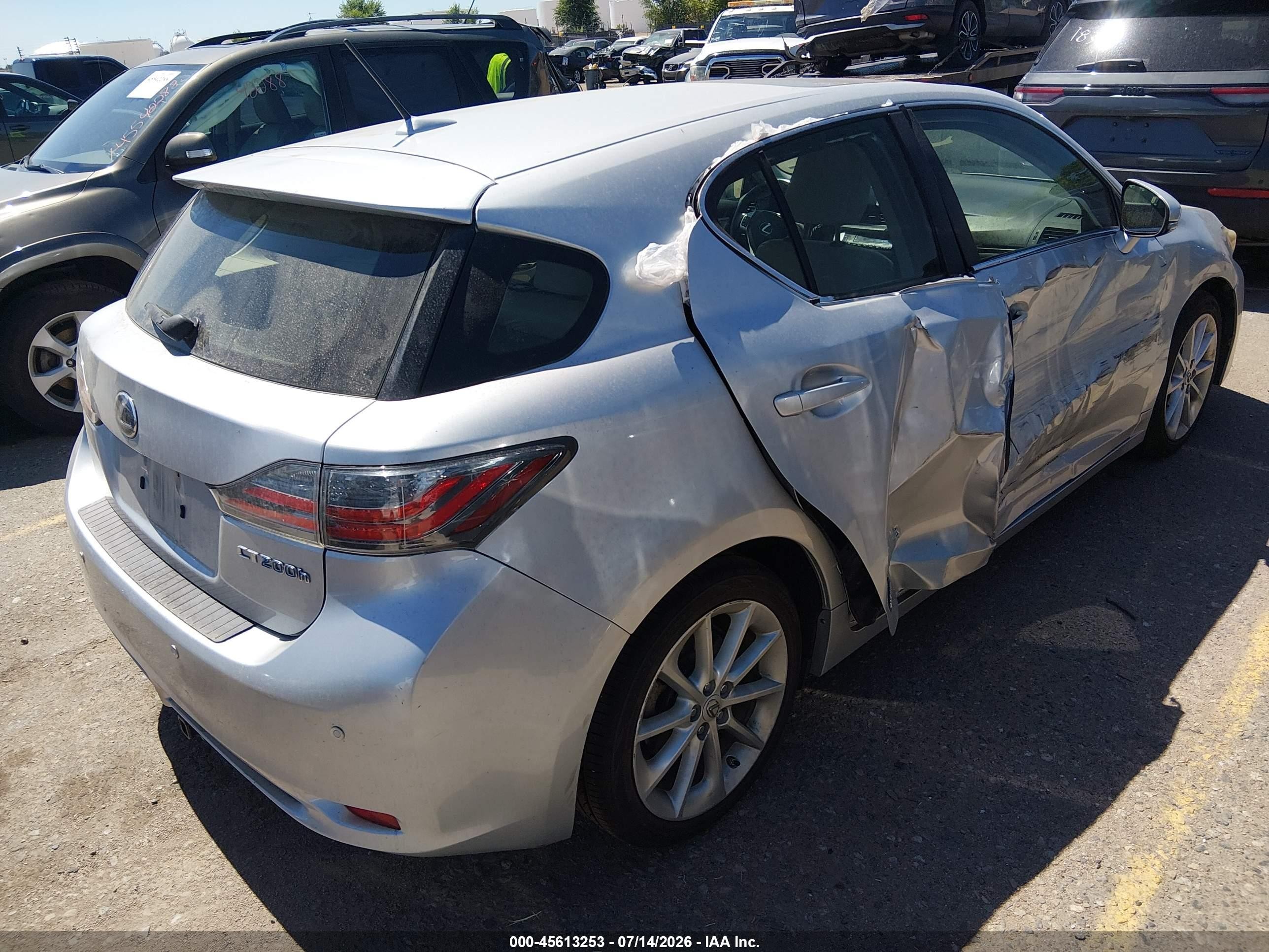 2013 Lexus Ct 200h   Gray vin: JTHKD5BH9D2132048